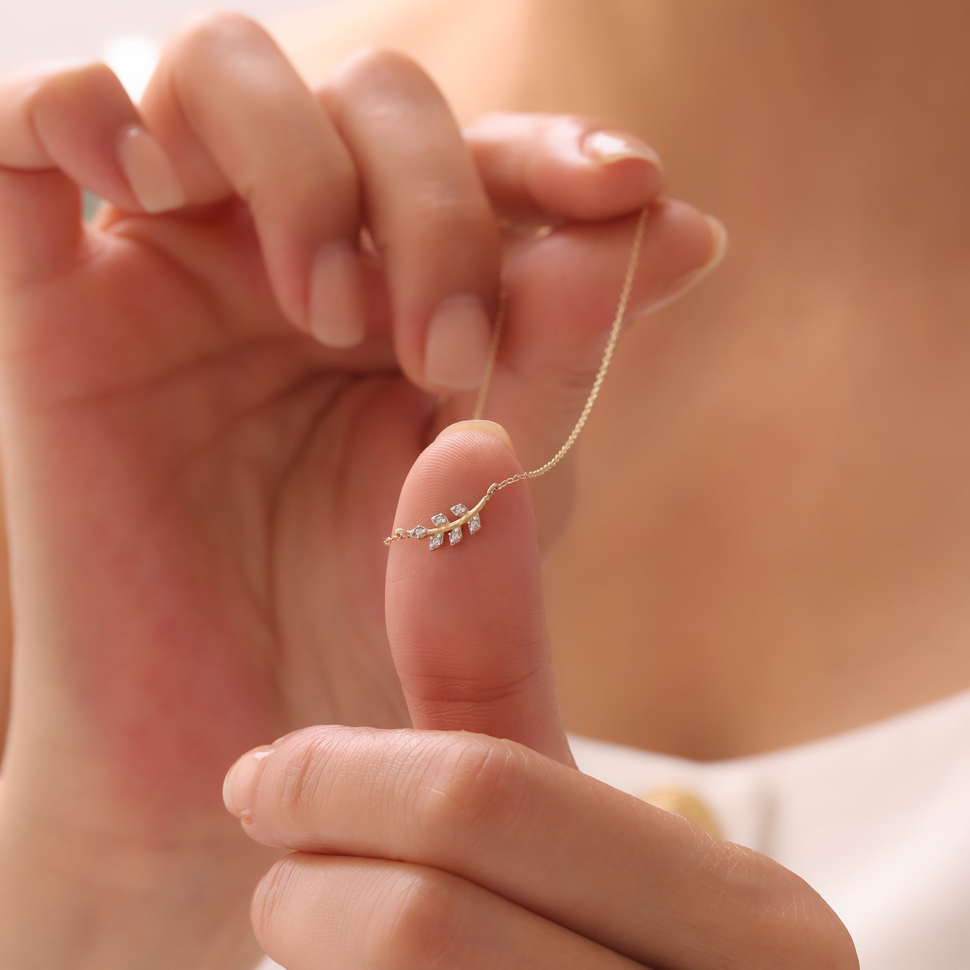 ZIRKONIA UND OLIVENZWEIG| 14K GOLD