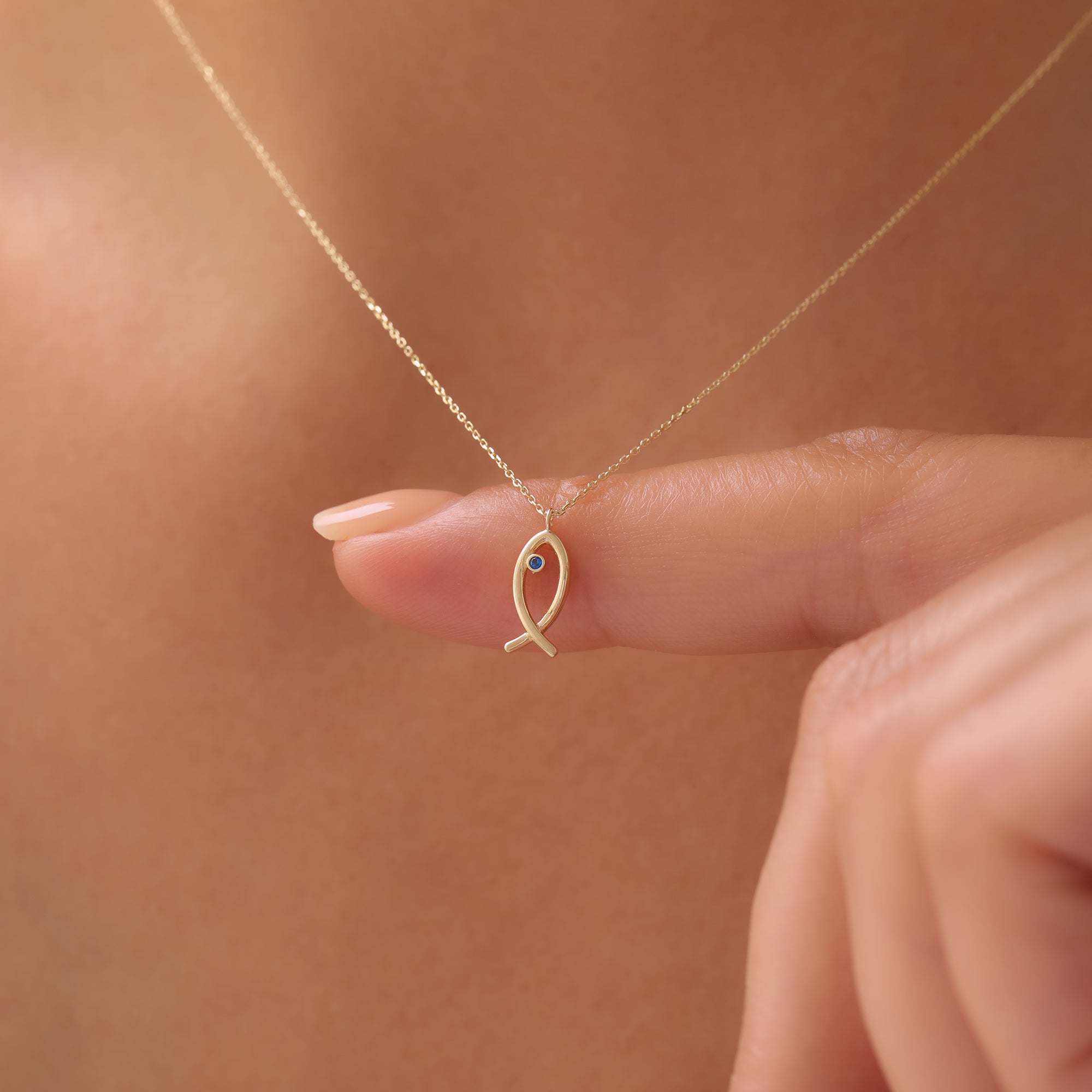 MINIMALISTISCHE FISCH HALSKETTE | 14K GOLD