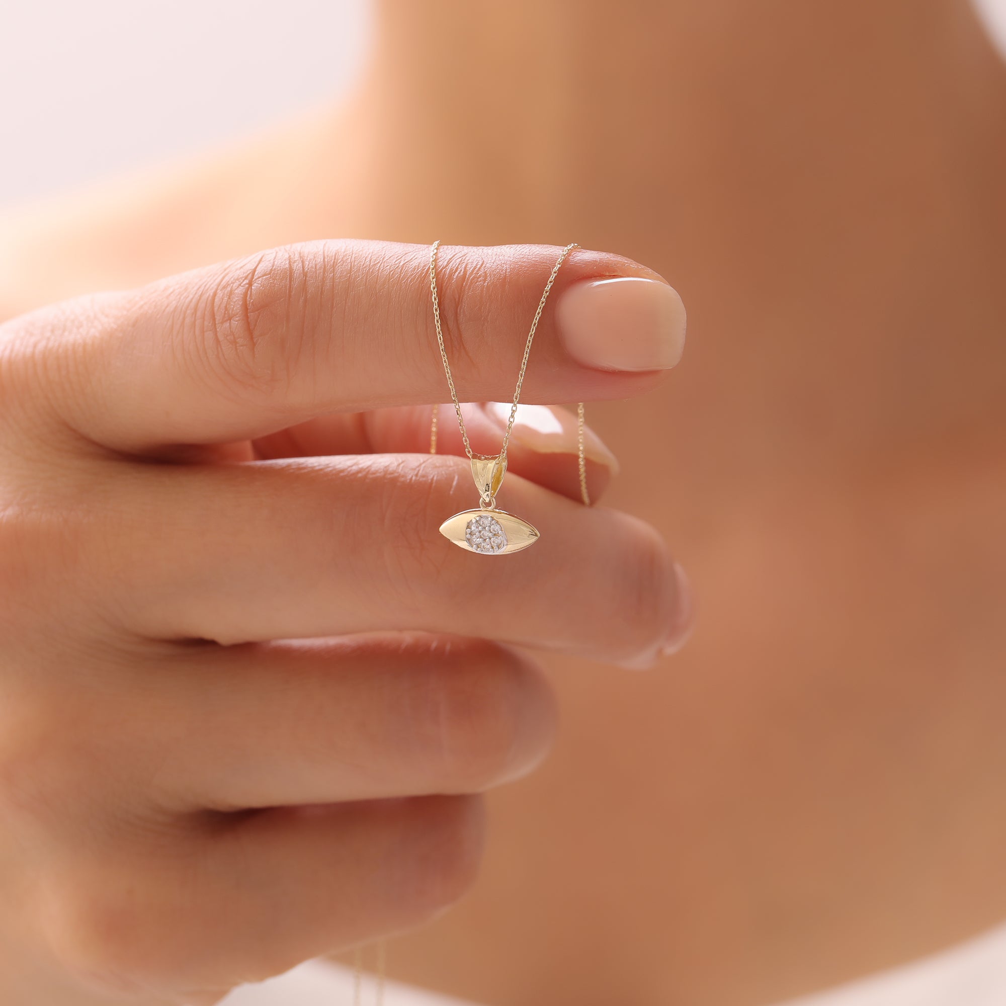 ZIRKONSTEIN AUGE ANHÄNGER | 14K GOLD