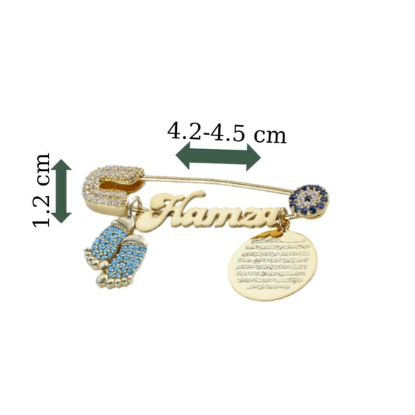 BABY STECKNADEL MIT DUA & WUNSCHNAME | 925 SILBER