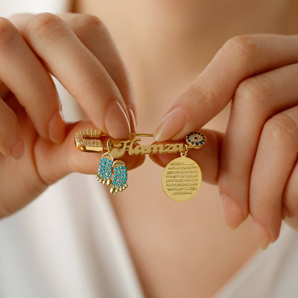 BABY STECKNADEL MIT DUA & WUNSCHNAME | 925 SILBER