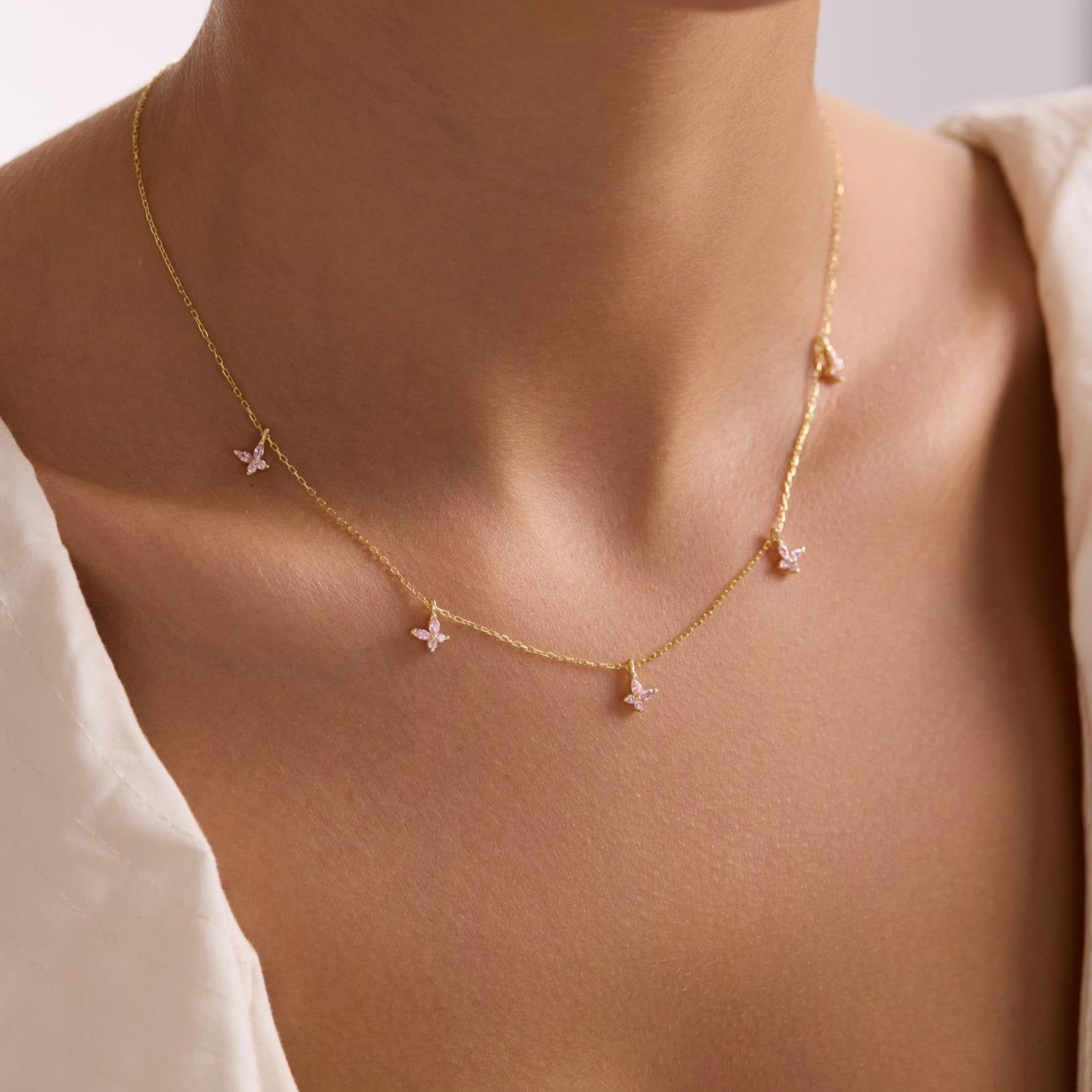 BUTTERFLY ROSE KETTE | 925 SILBER