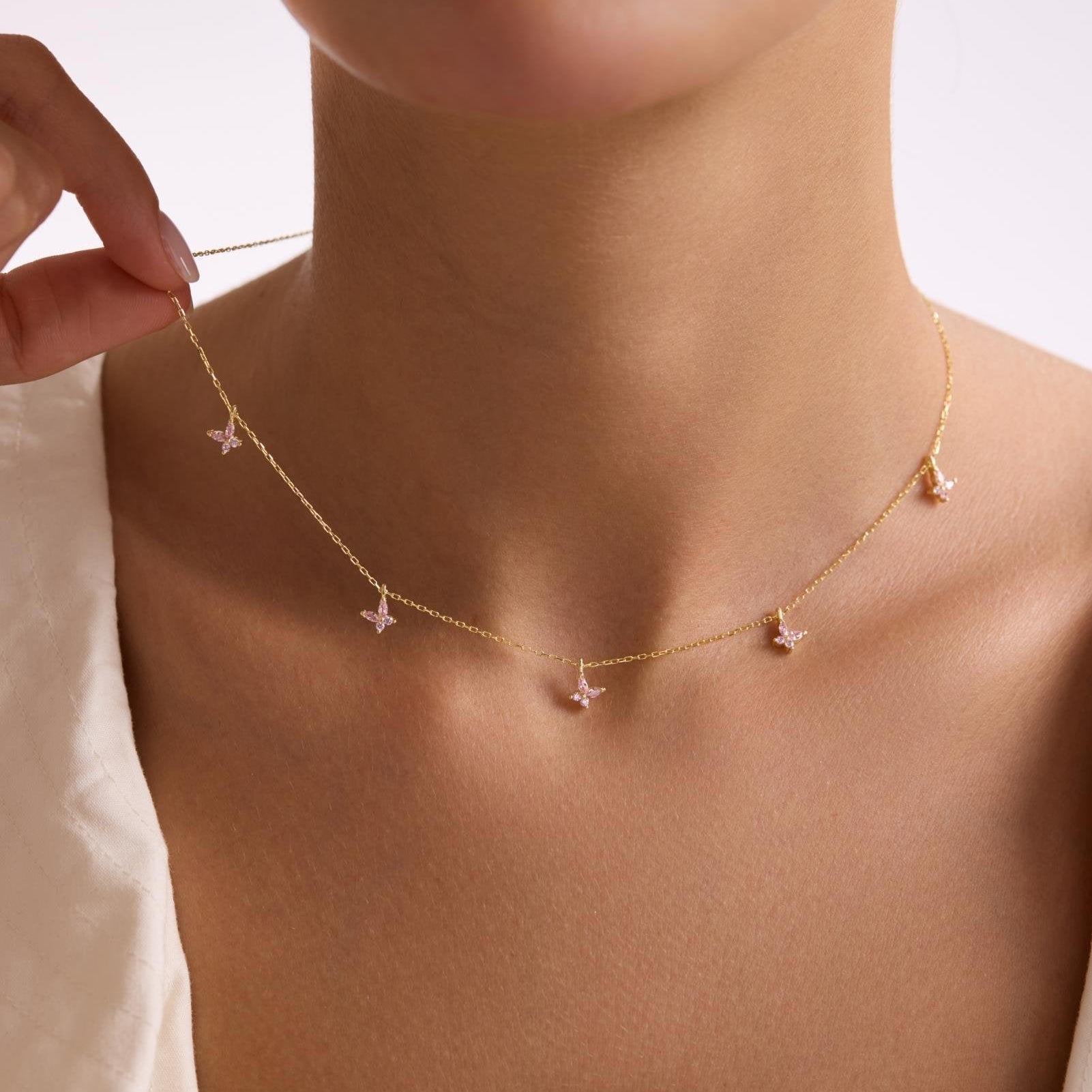 BUTTERFLY ROSE KETTE | 925 SILBER