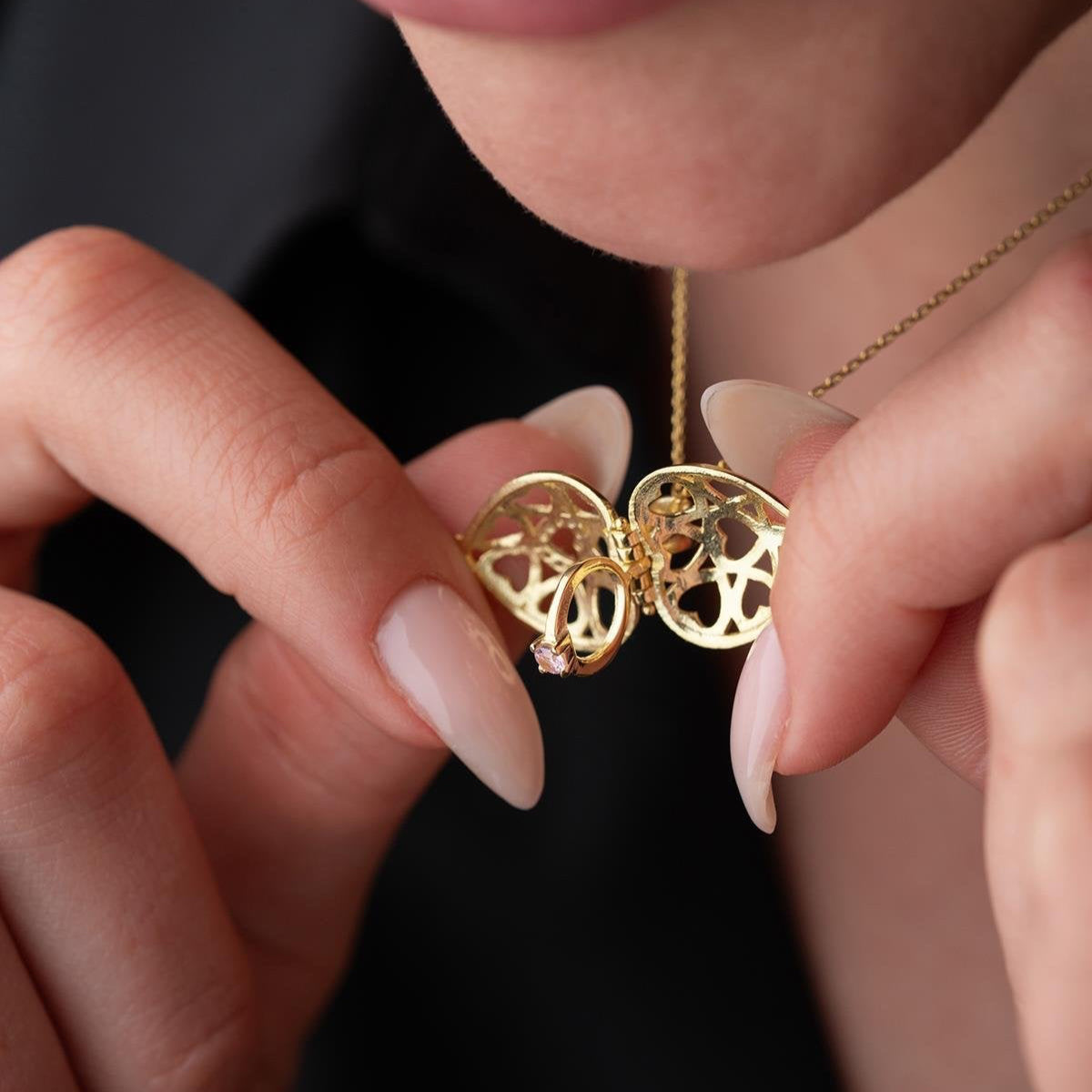MIA HERZ RING KETTE | 925 SILBER