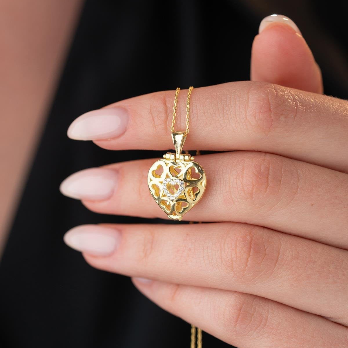 MIA HERZ RING KETTE | 925 SILBER