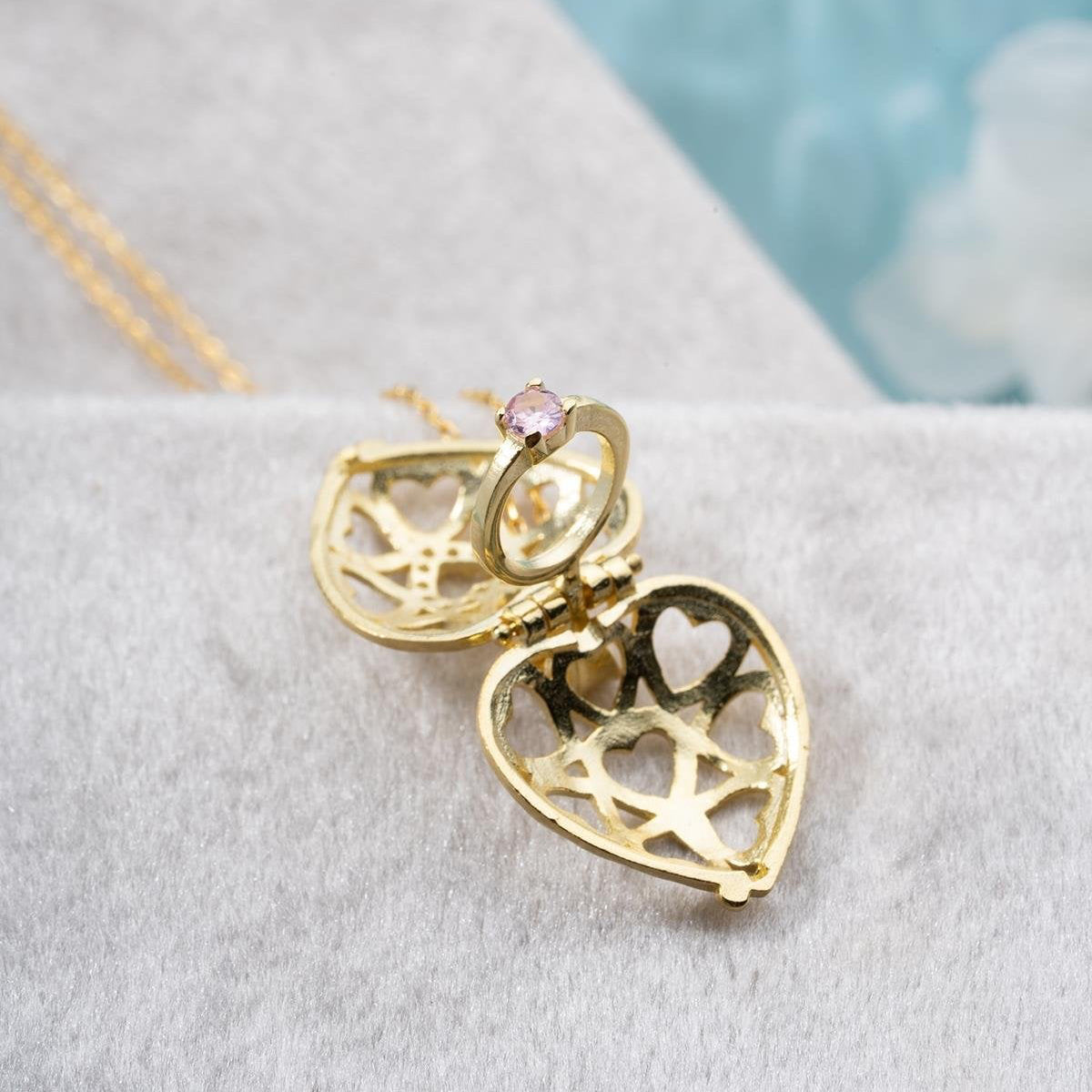 MIA HERZ RING KETTE | 925 SILBER