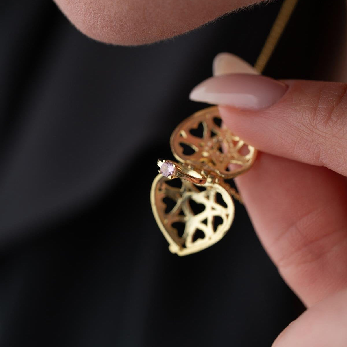 MIA HERZ RING KETTE | 925 SILBER