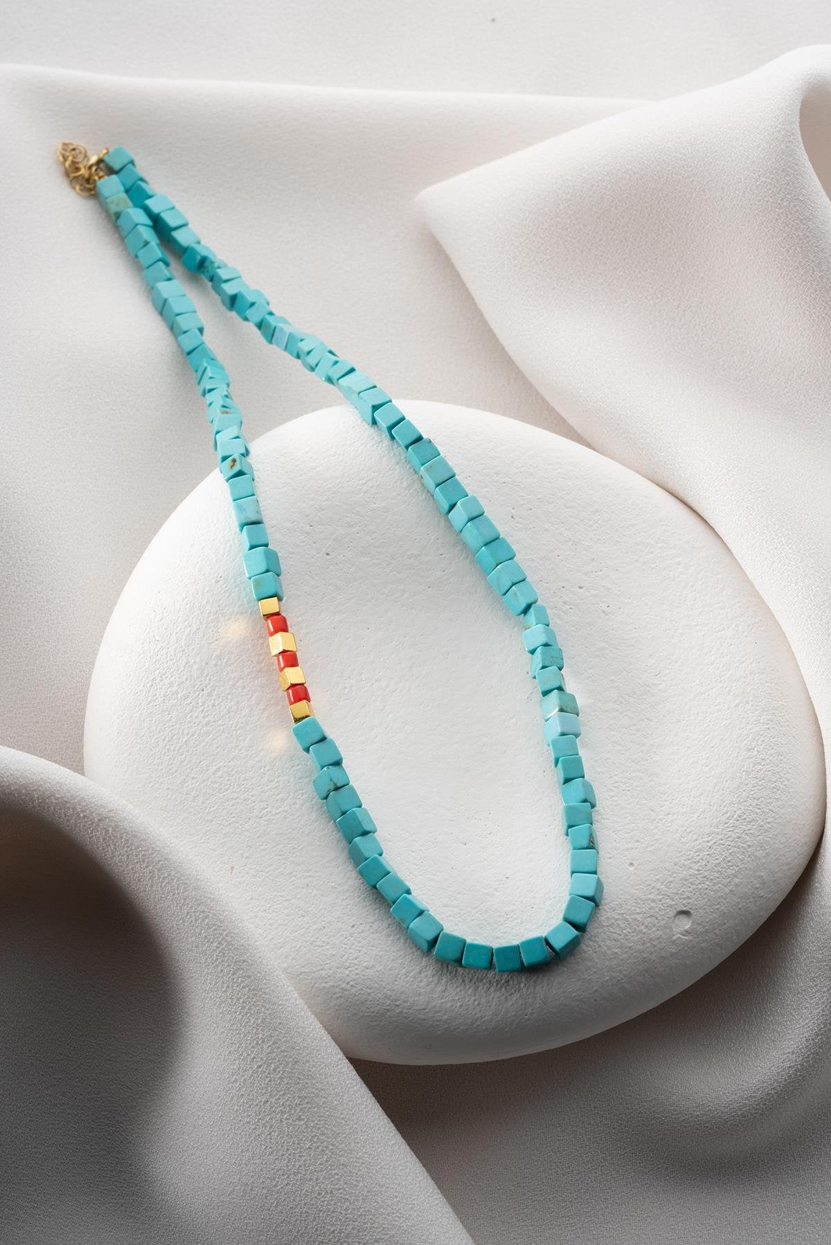 CORALLEN TURPOISE KETTE | 925 SILBER
