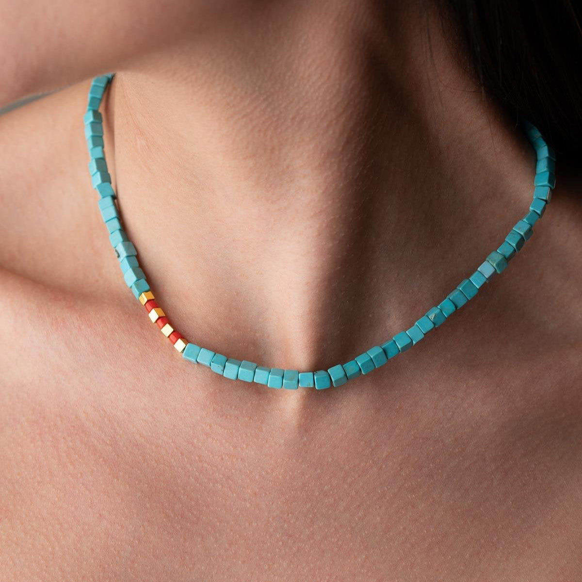 CORALLEN TURPOISE KETTE | 925 SILBER