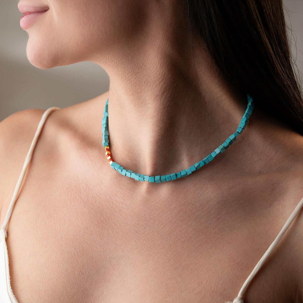 CORALLEN TURPOISE KETTE | 925 SILBER