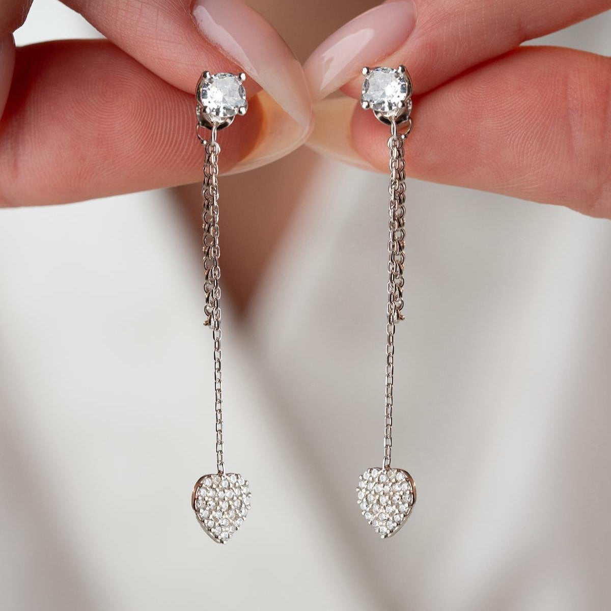 LUNA HERZ OHRRINGE | 925 SILBER