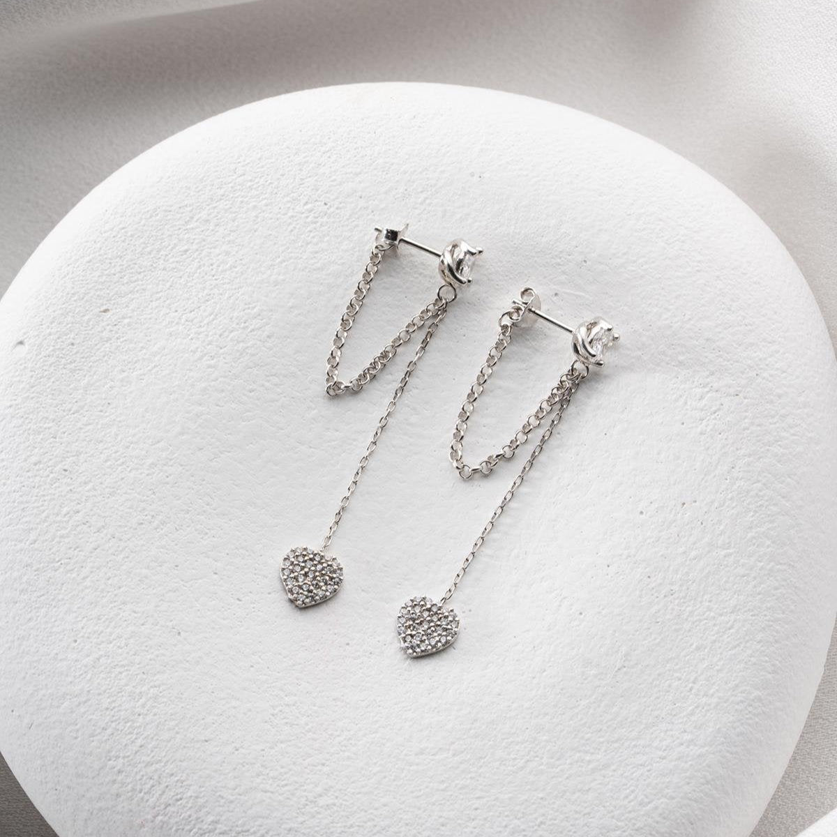 LUNA HERZ OHRRINGE | 925 SILBER