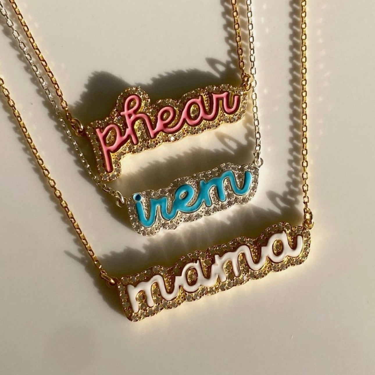 Colorfull Precious Name Necklace - 925 SILBER