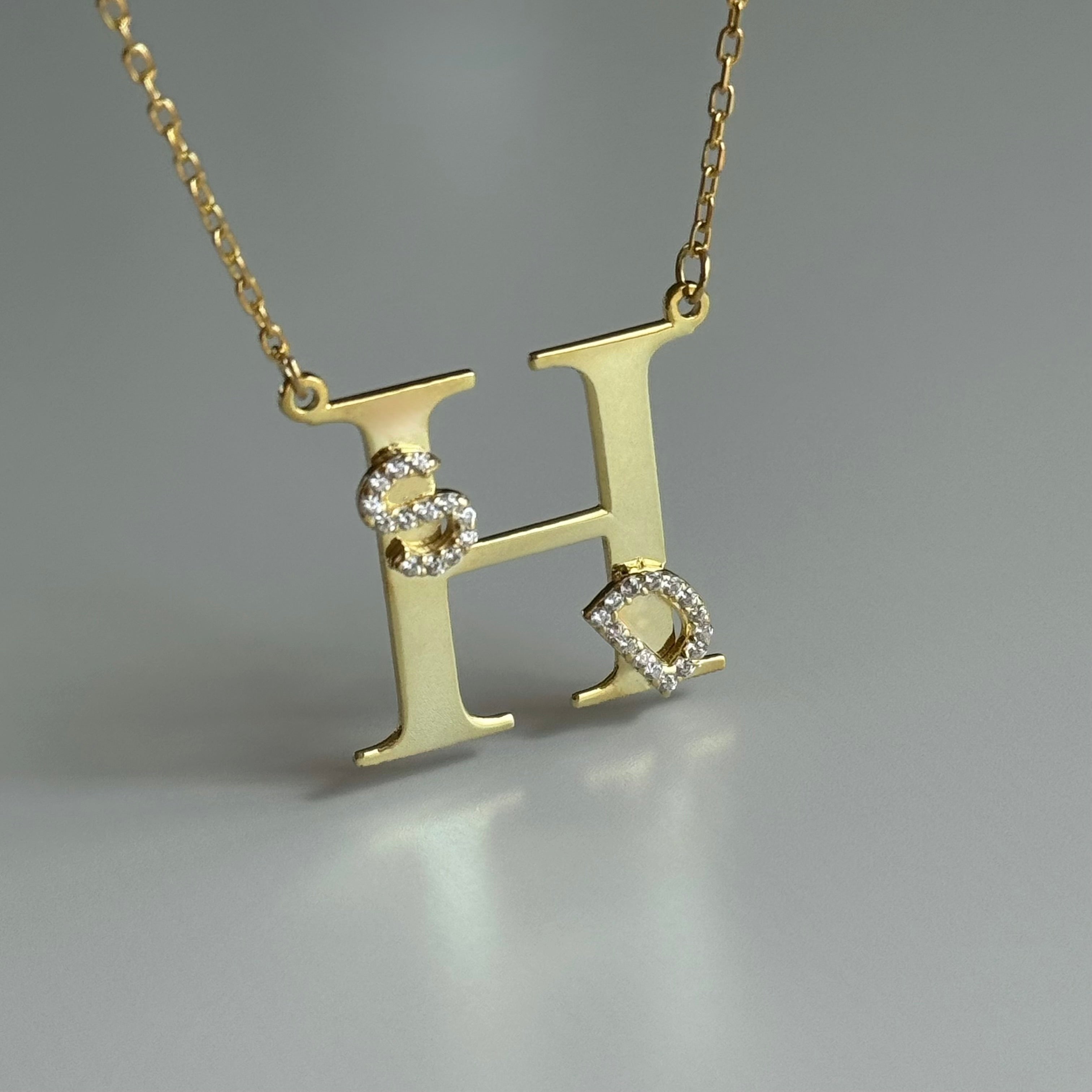 LARGE LETTER CHAIN WITH INITIALS | 925 SILVER