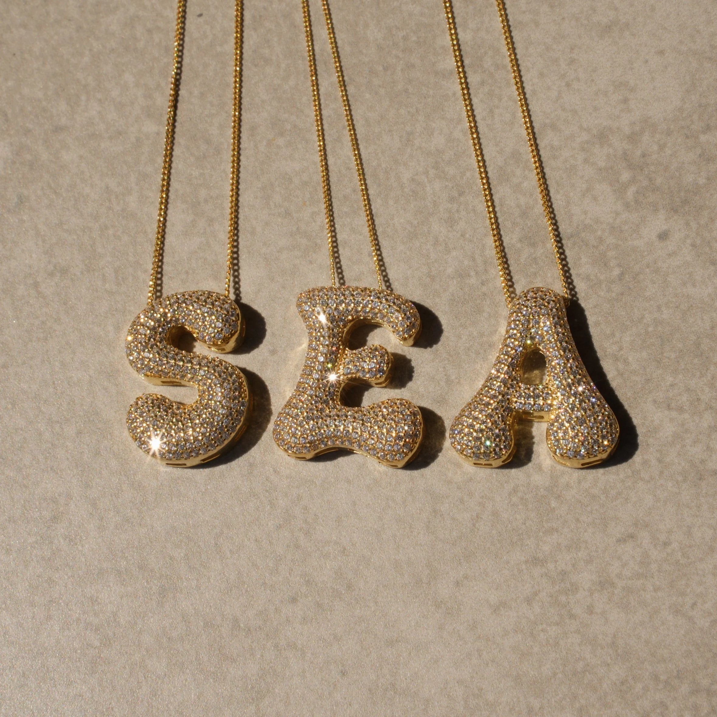 ICON BOMB ZIRKONIA BUCHSTABEN HALSKETTE | 925 SILBER