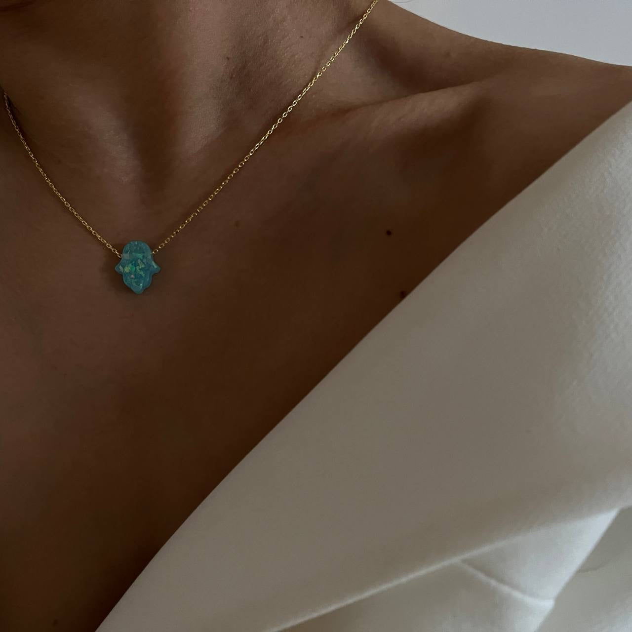 FATIMAS HAND KETTE TÜRKIS (8205460996398)