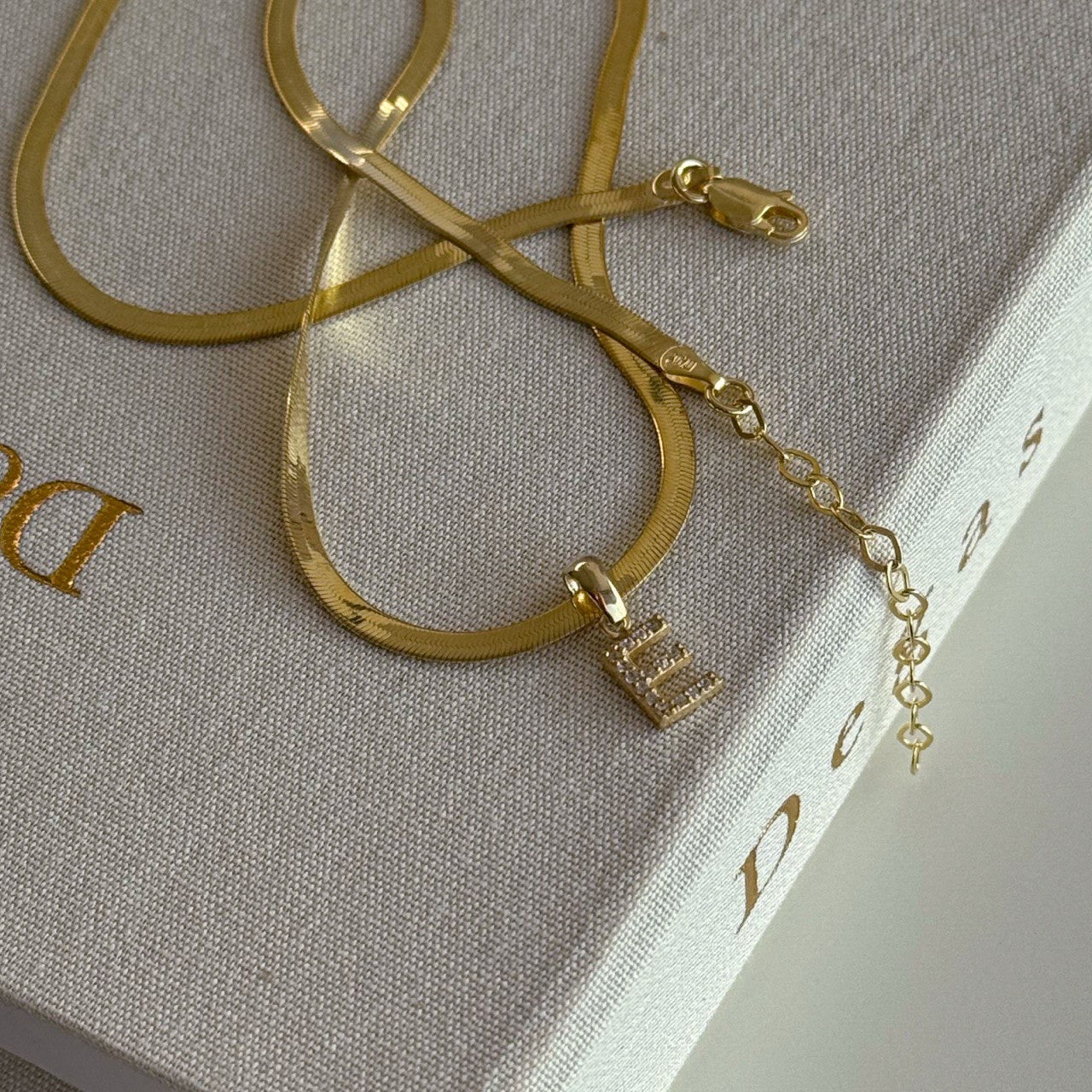 SNAKE ZIRCONIA LETTER NECKLACE | 925 SILVER