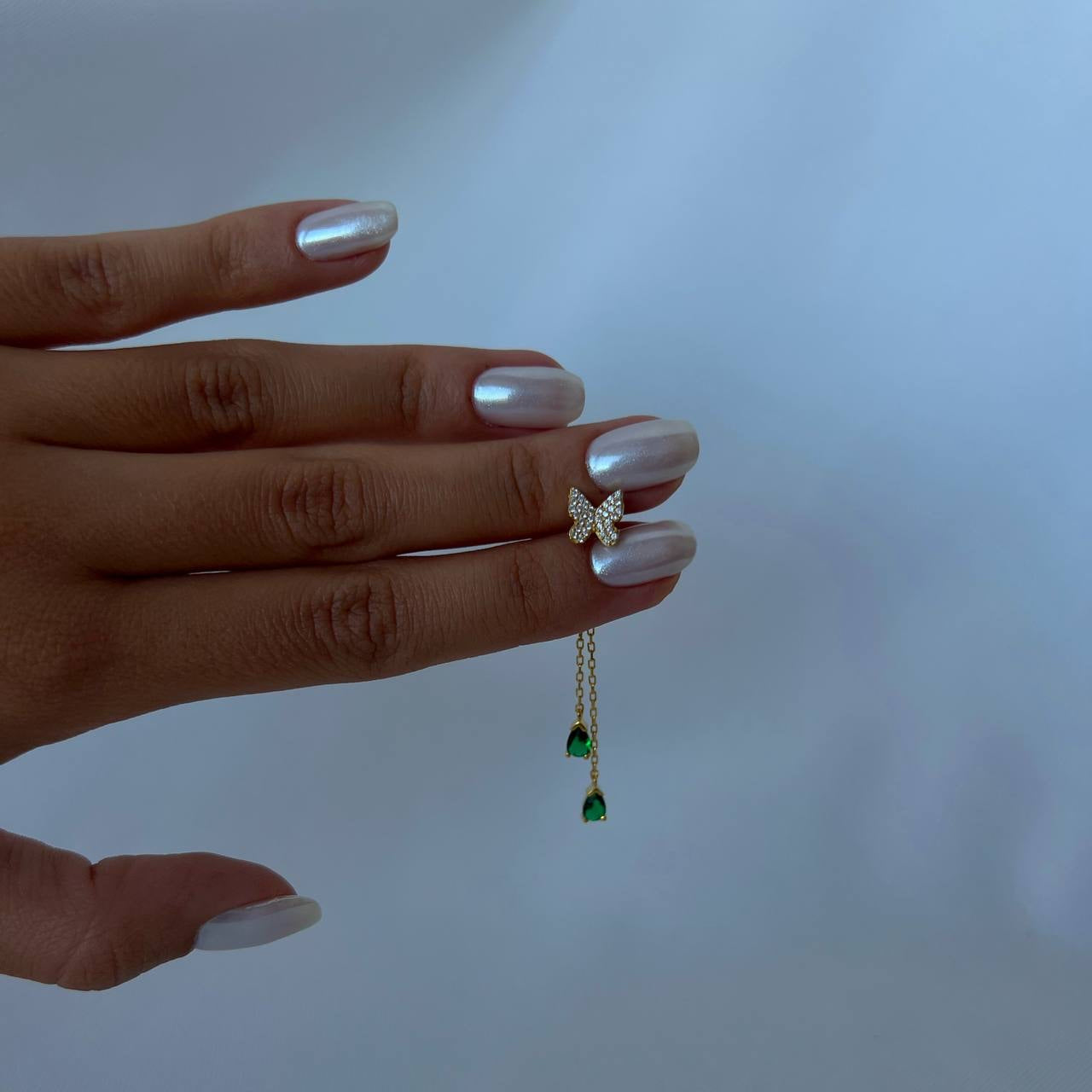 Grüne Schmetterling Ohrringe (7139593748525)