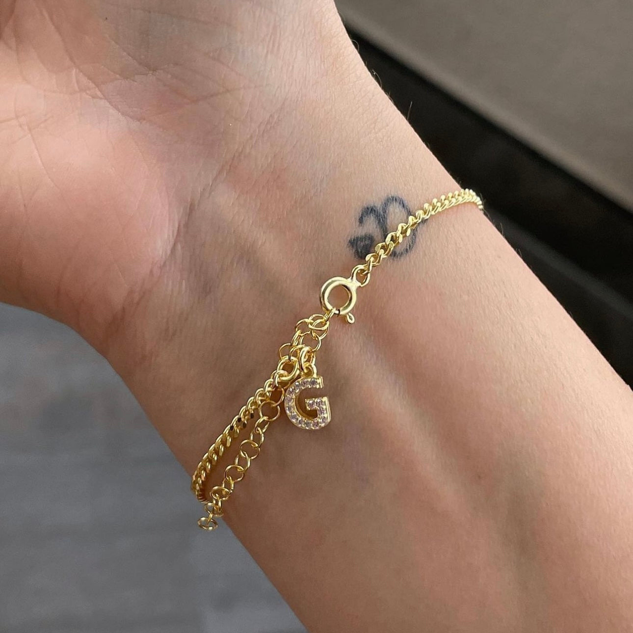 LETTER CUBAN BRACELET WOMEN | 925 SILVER