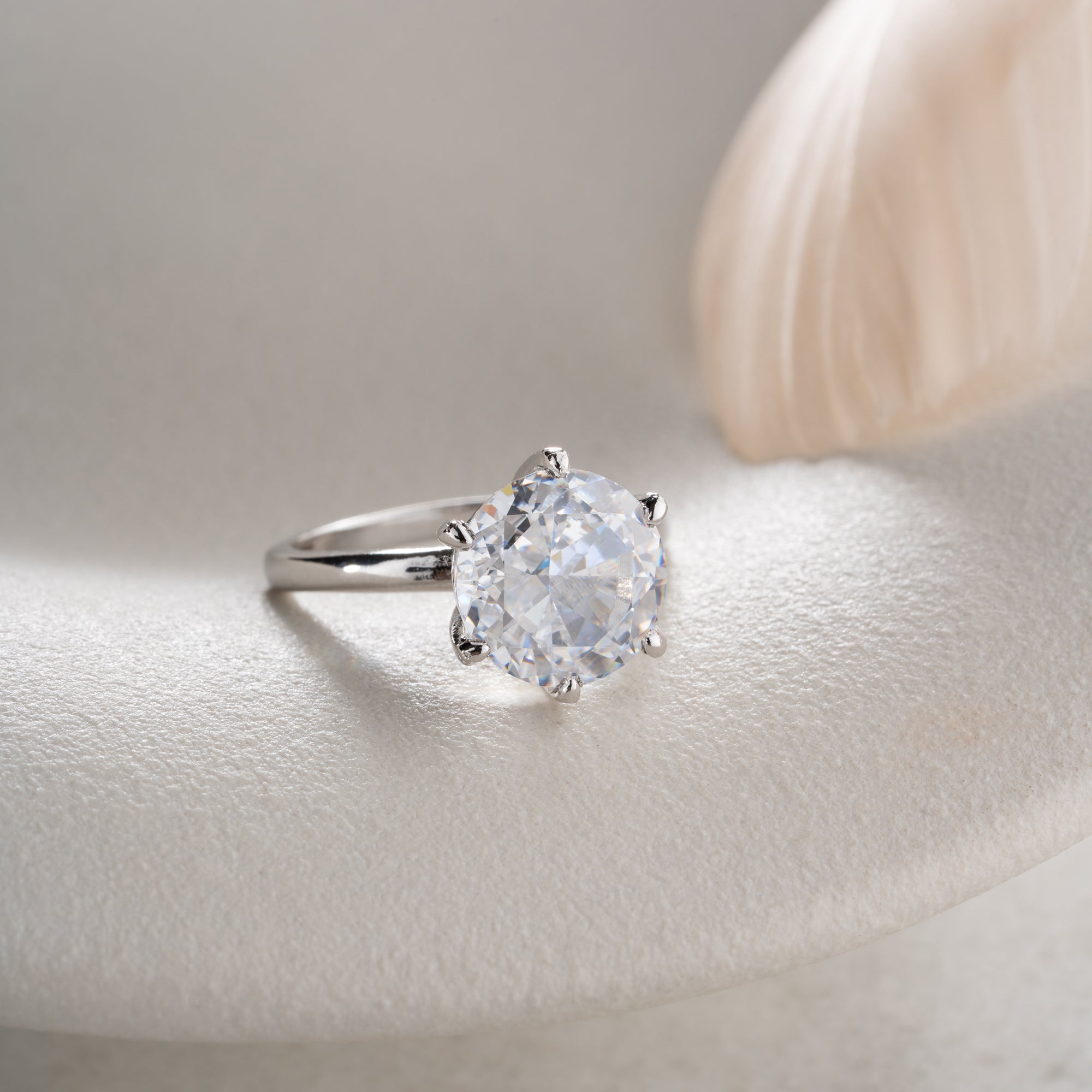 RUNDER STEIN RING | 925 SILBER