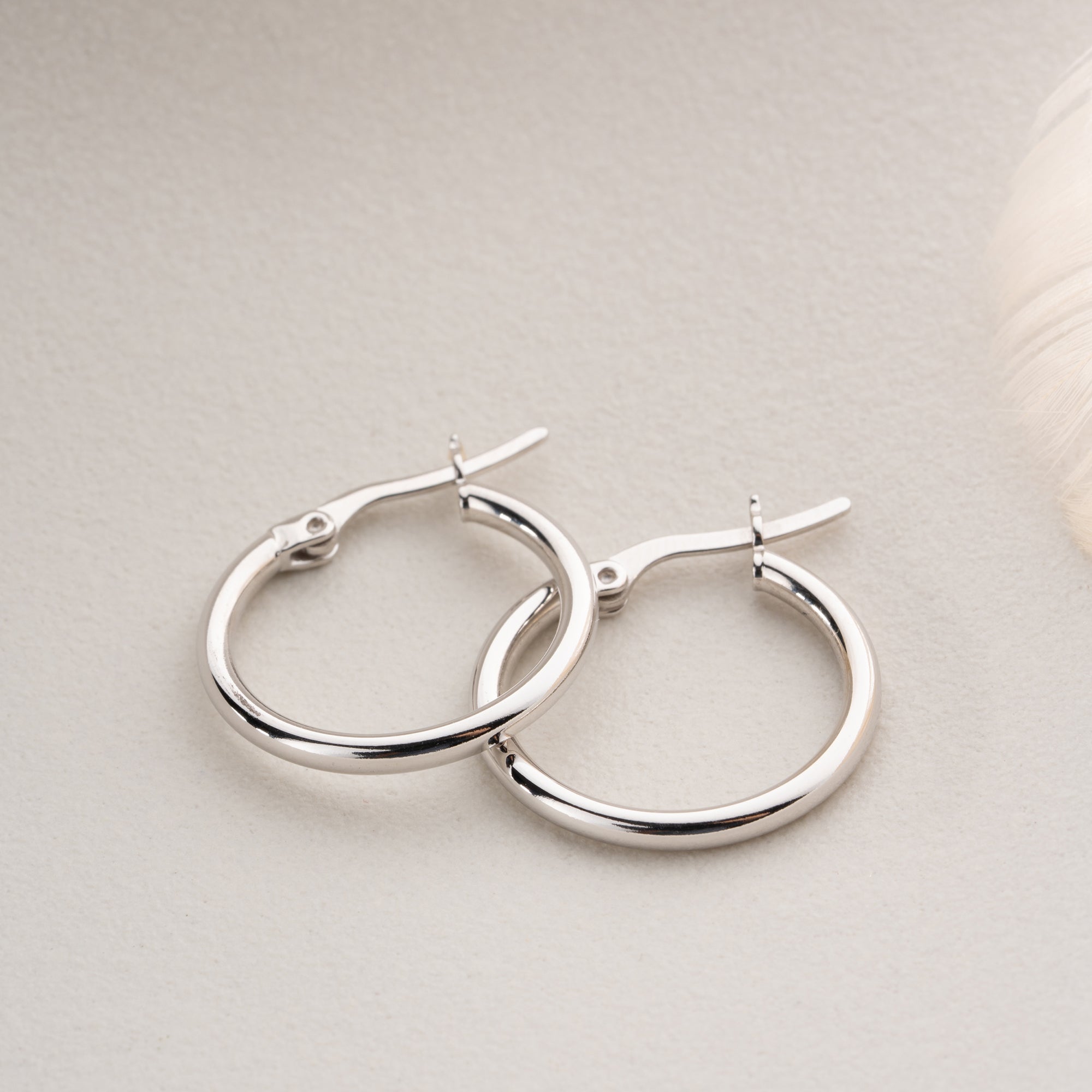 FEINE SILBERFARBE OHRRINGE | 925 SILBER