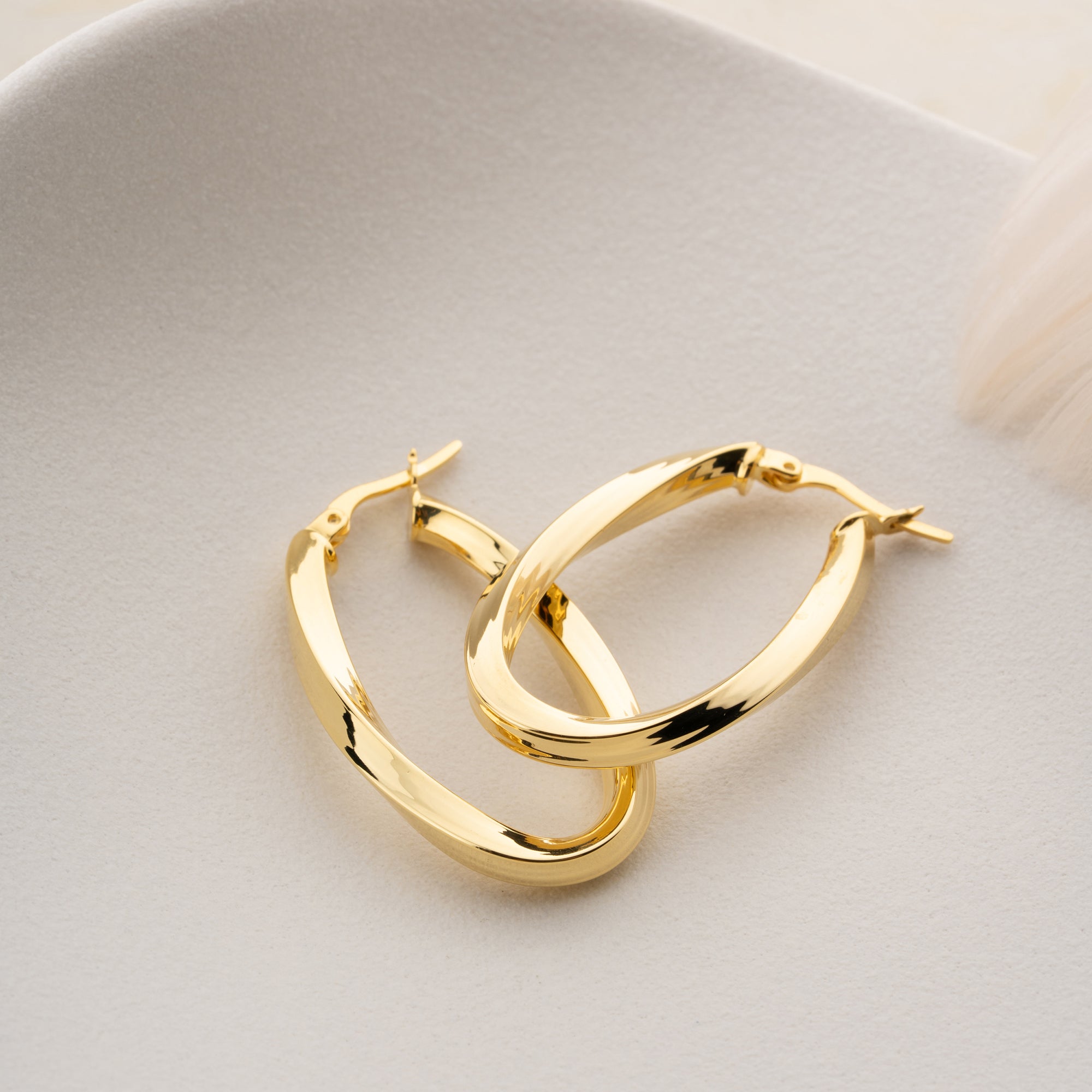 OVALE SPIRALE GOLD OHRRINGE | 925 SILBER