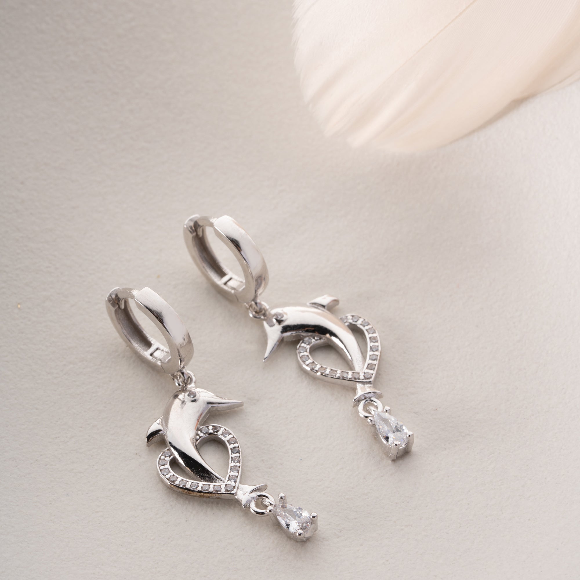 DELPHIN-MOTIV OHRRINGE | 925 SILBER