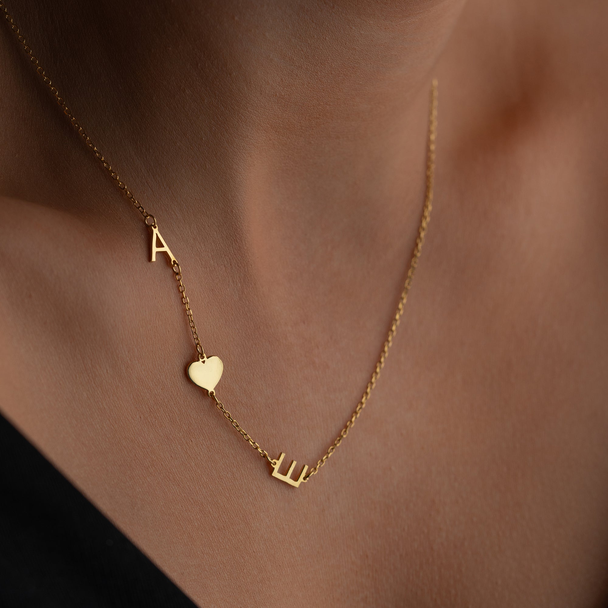 MINIMAL DUO HERZ HALSKETTE | 925 SILBER