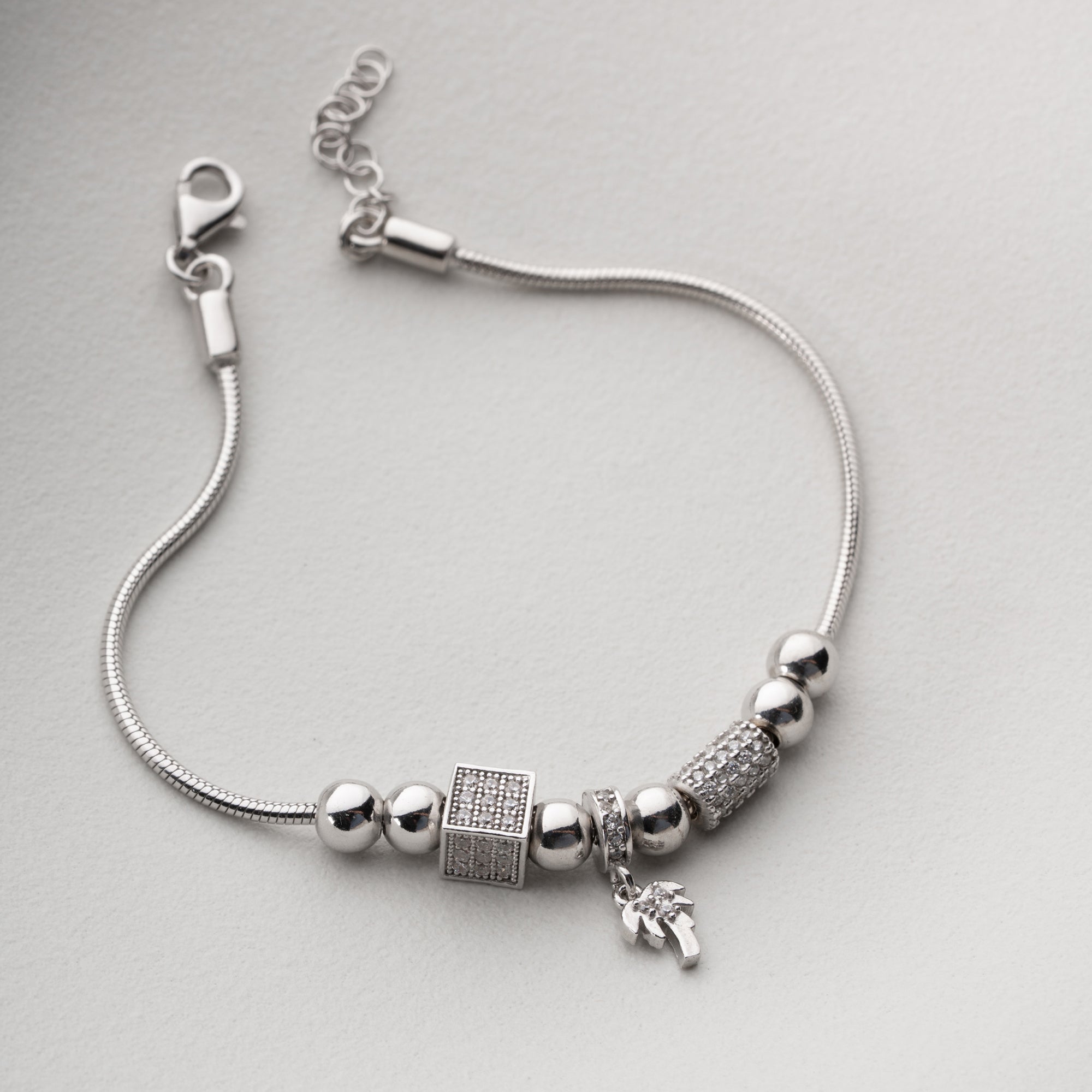 PALMEN-DANGLE-CHARM ARMKETTE | 925 SILBER
