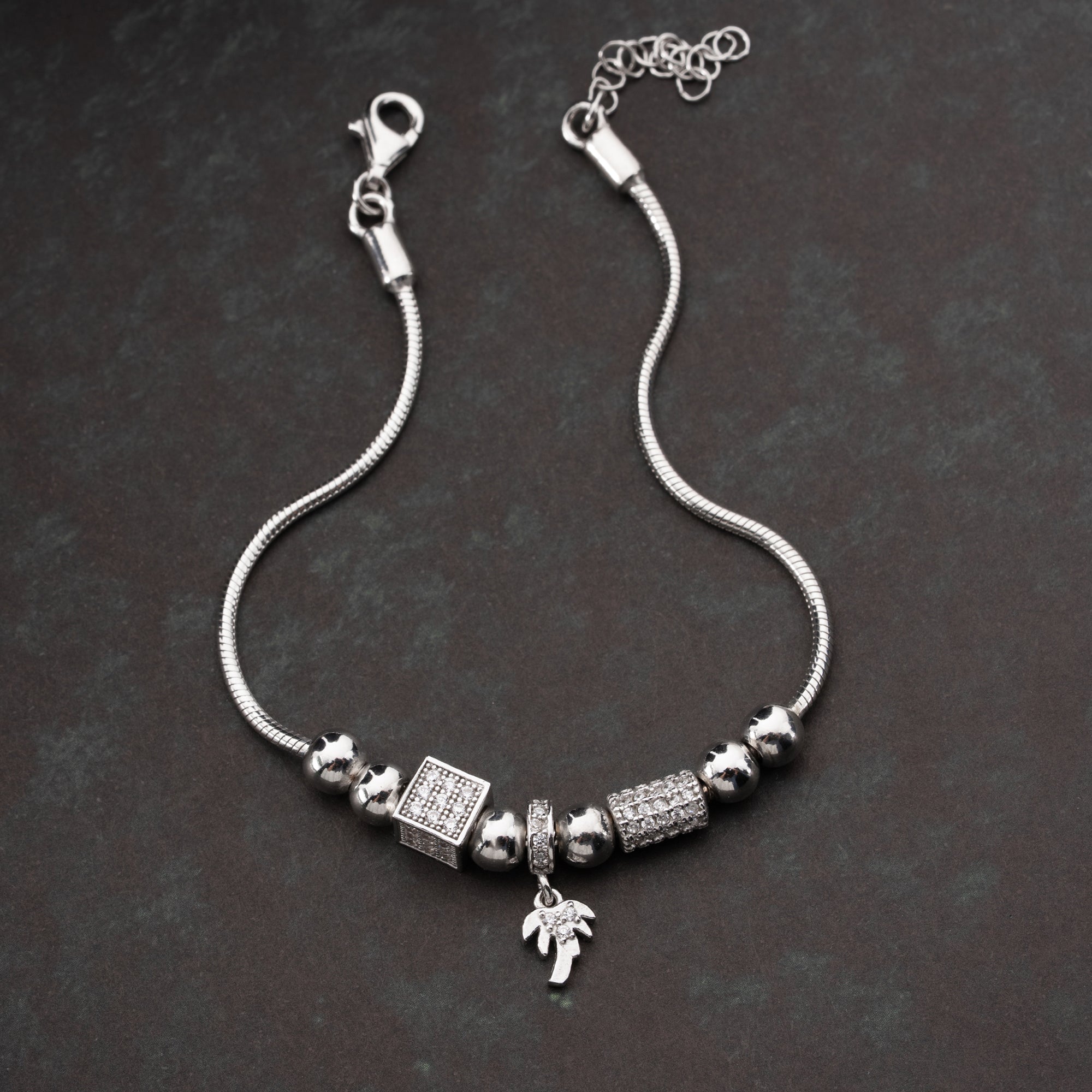 PALMEN-DANGLE-CHARM ARMKETTE | 925 SILBER
