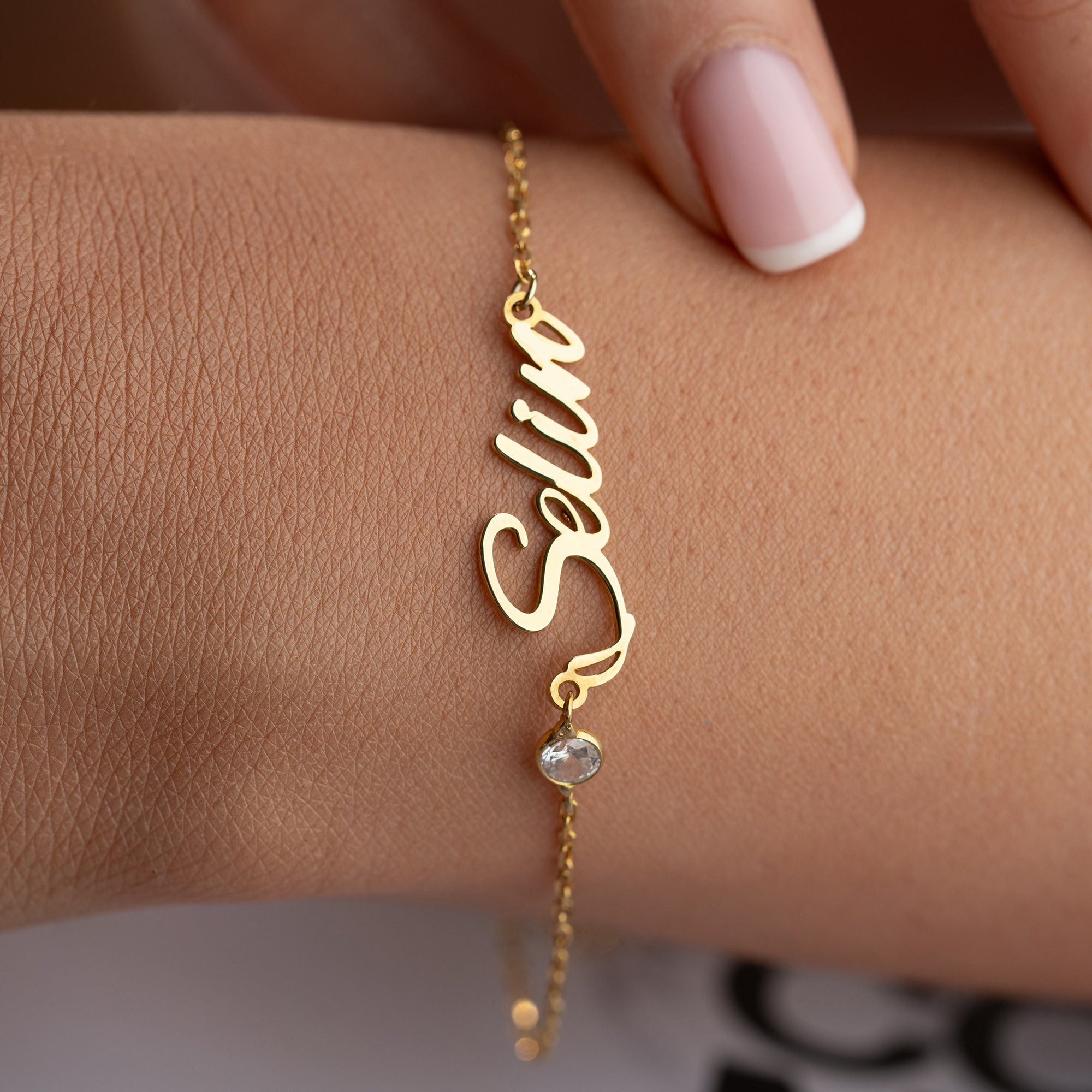 GEBURTSSTEIN NAMENS ARMKETTE | 925 SILBER