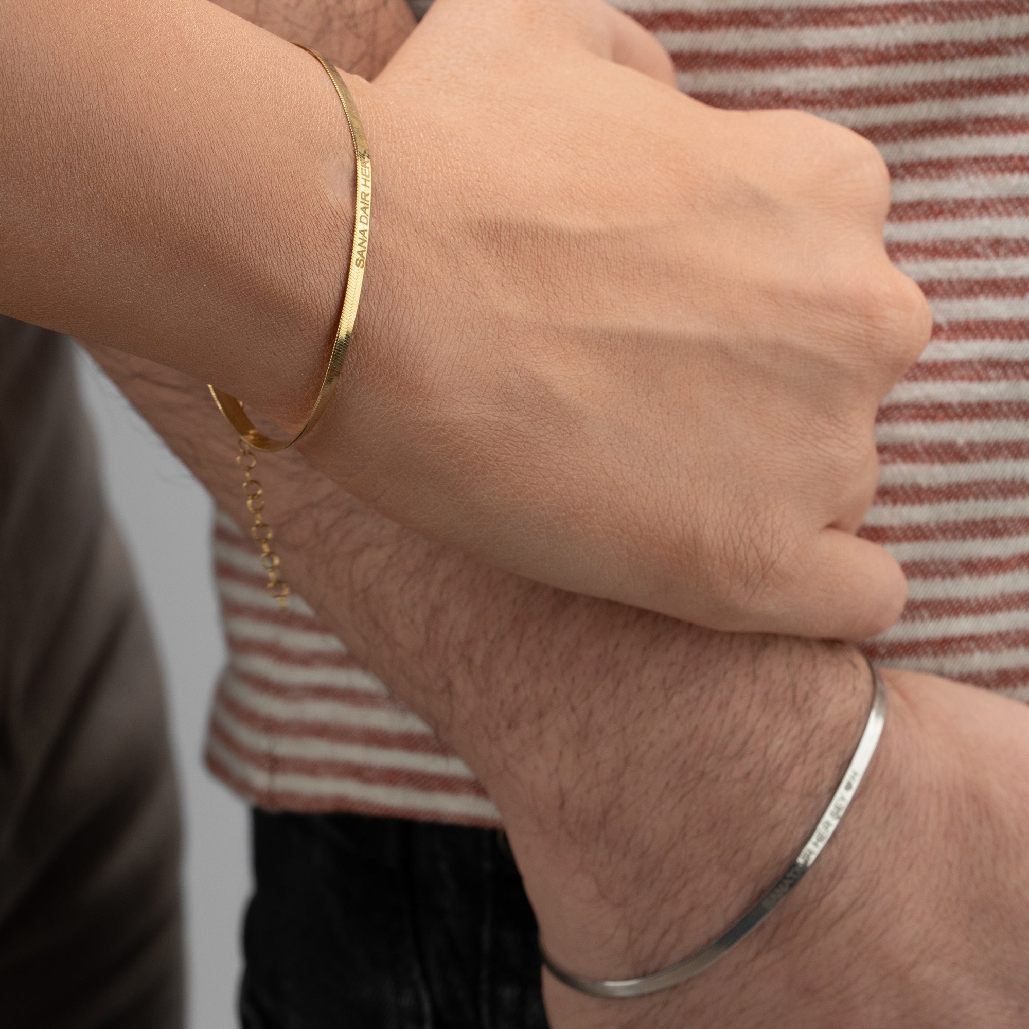 PERSONALISIERTE ITALIENISCHE PAAR-ARMBÄNDER | 925 SILBER