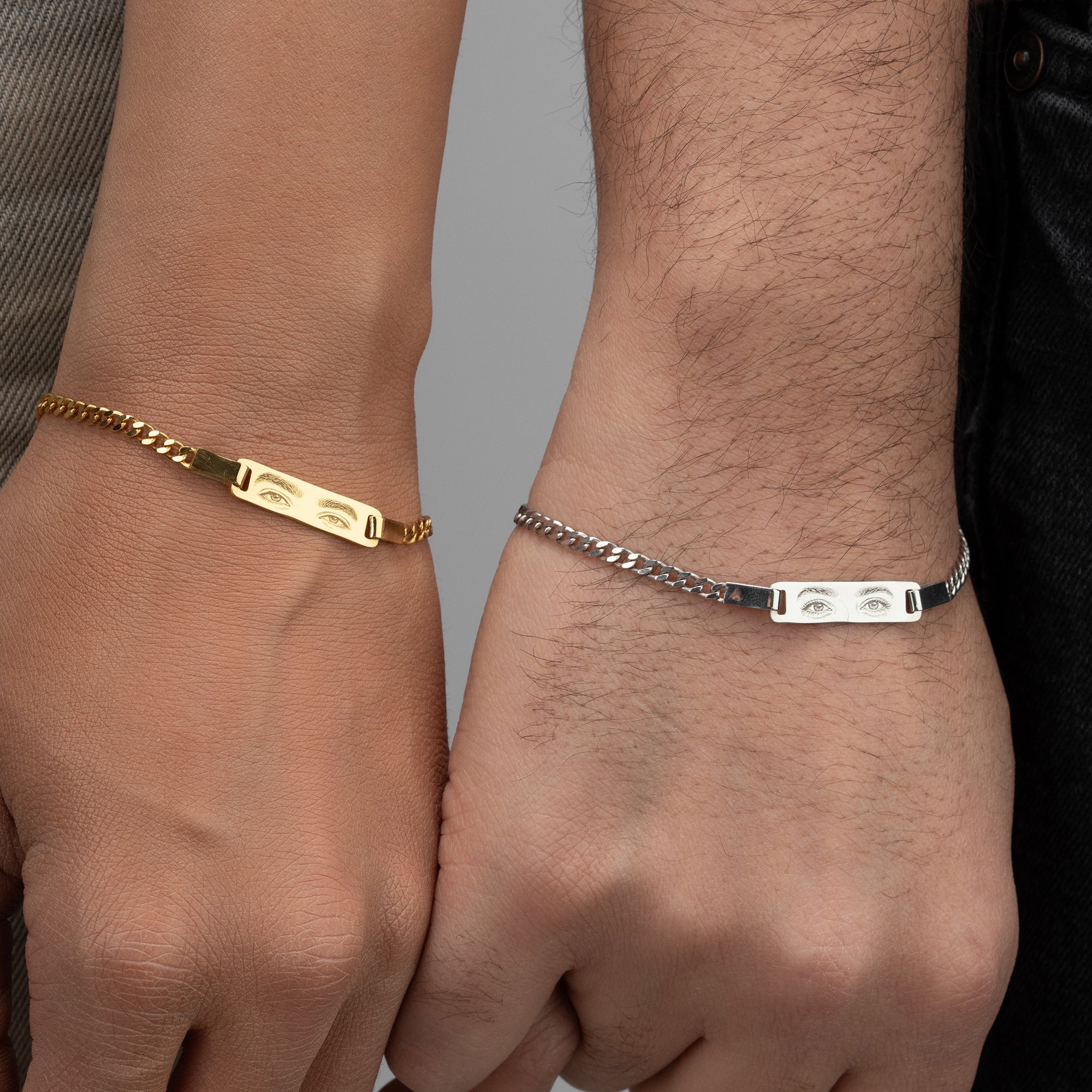AUGEN-PRINT PAAR-ARMBÄNDER| 925 SILBER