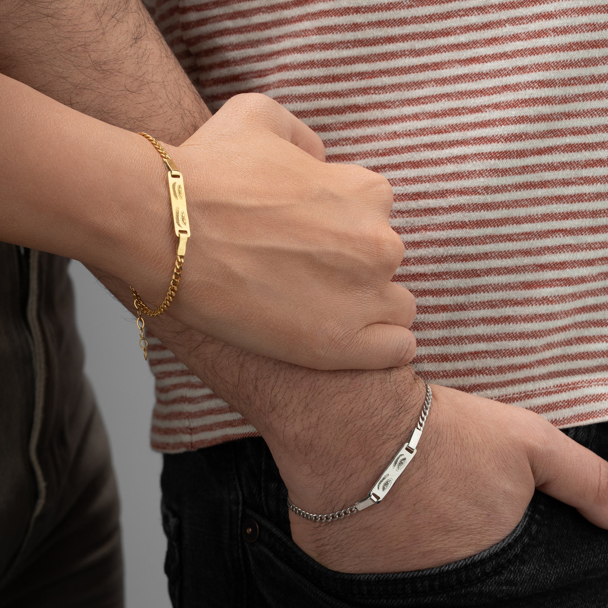 AUGEN-PRINT PAAR-ARMBÄNDER| 925 SILBER