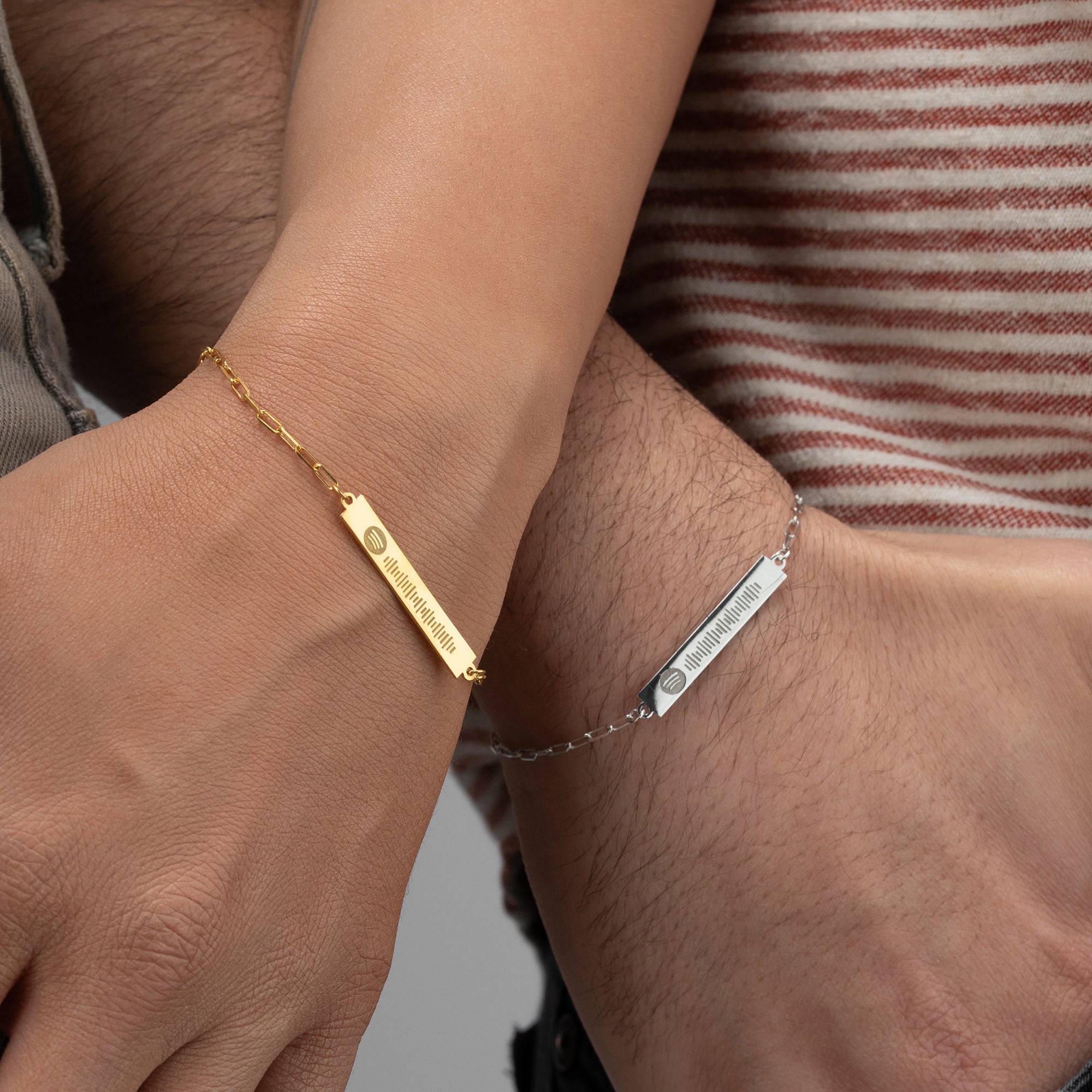SPOTIFY PLÄTTCHEN PAAR-ARMBÄNDER | 925 SILBER