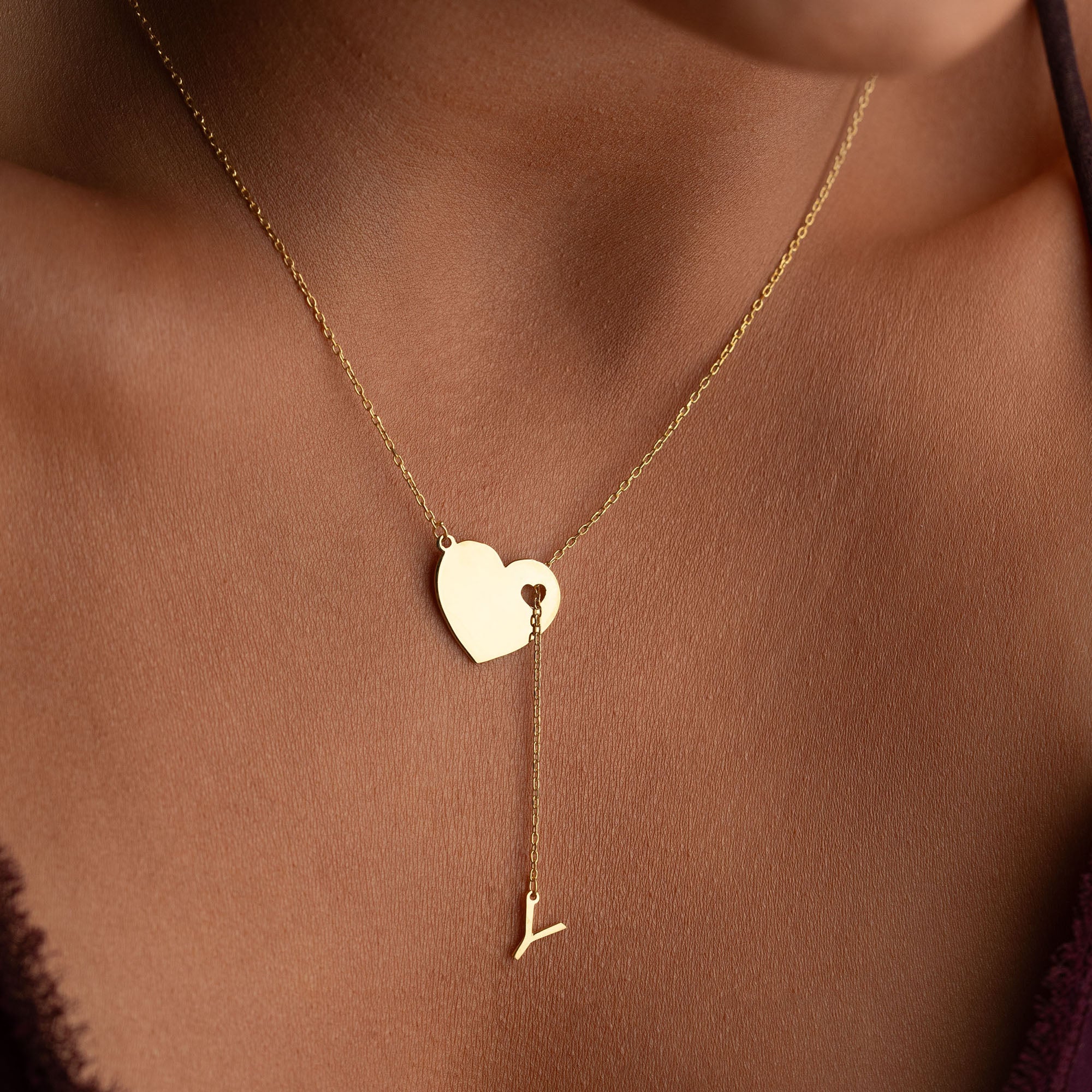 LETTER HERZ HALSKETTE | 925 SILBER