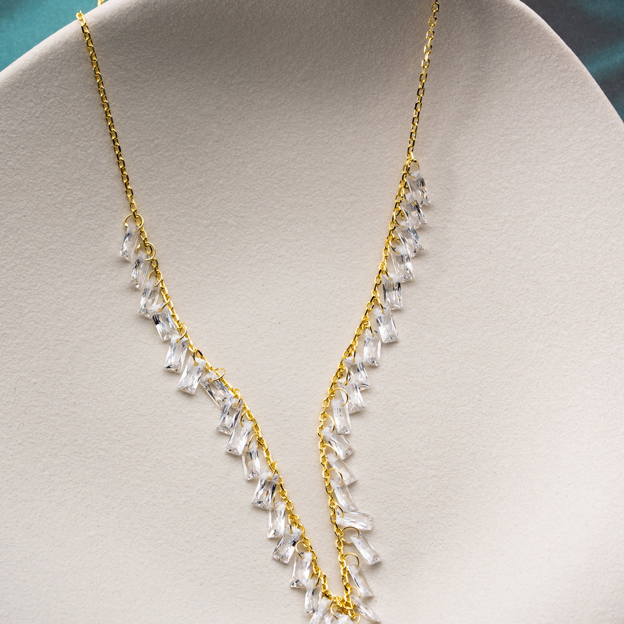 BAGUETTE DROP HALSKETTE | 925 SILBER