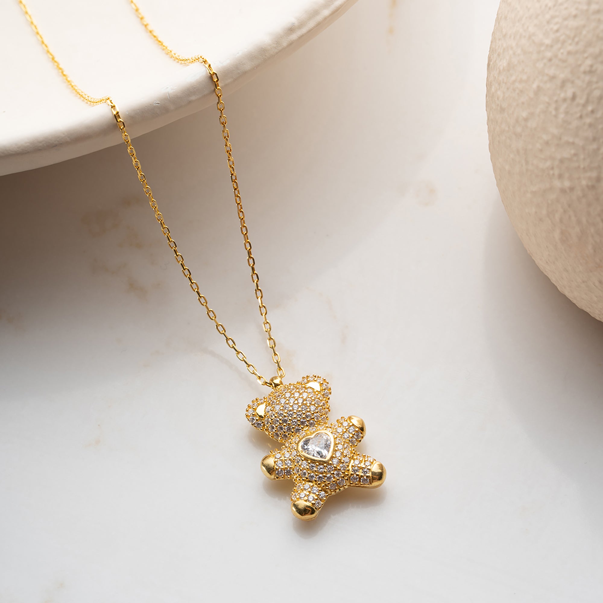 TEDDY HEART KETTE | 925 SILBER