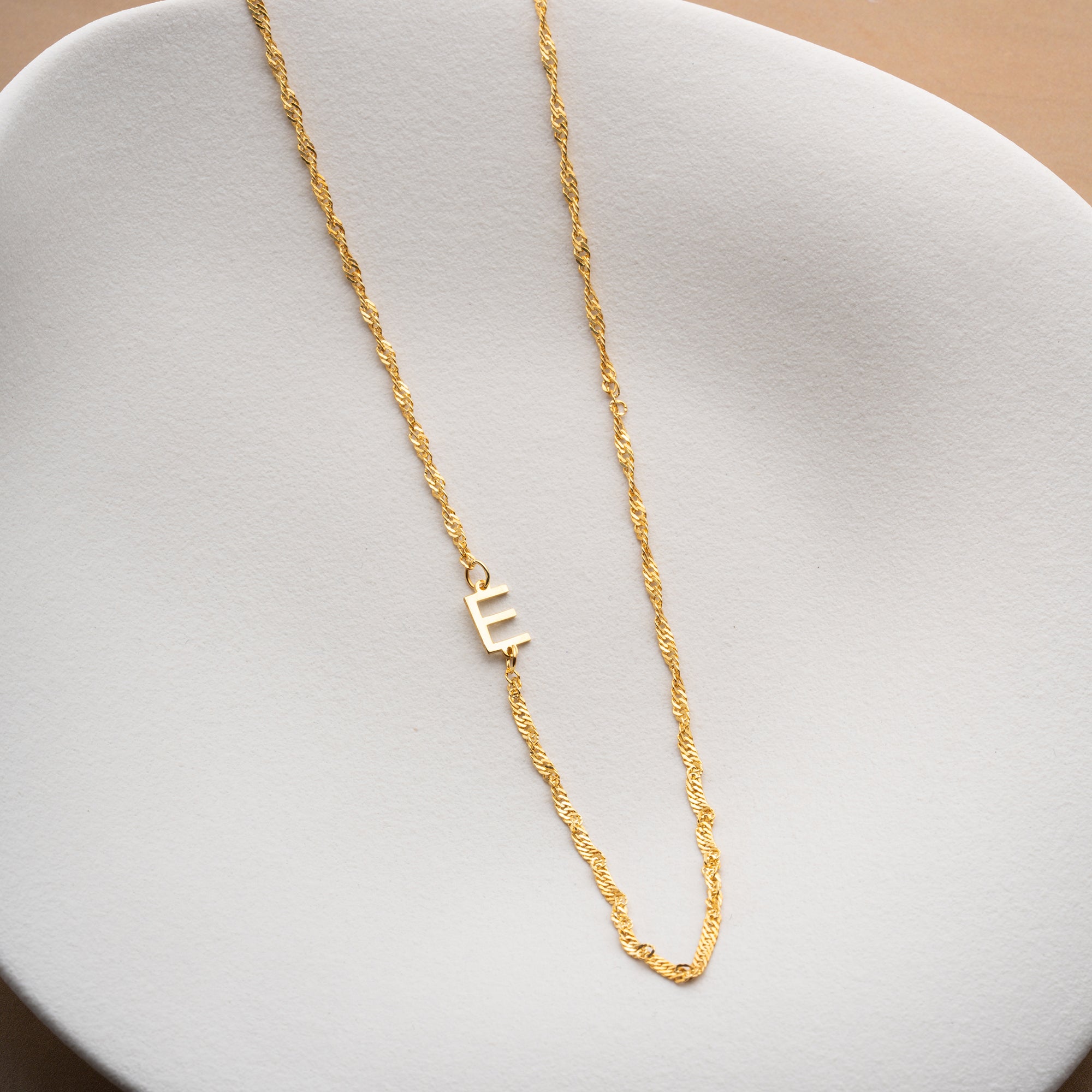 SINGAPUR BASIC BUCHSTABEN HALSKETTE | 925 SILBER