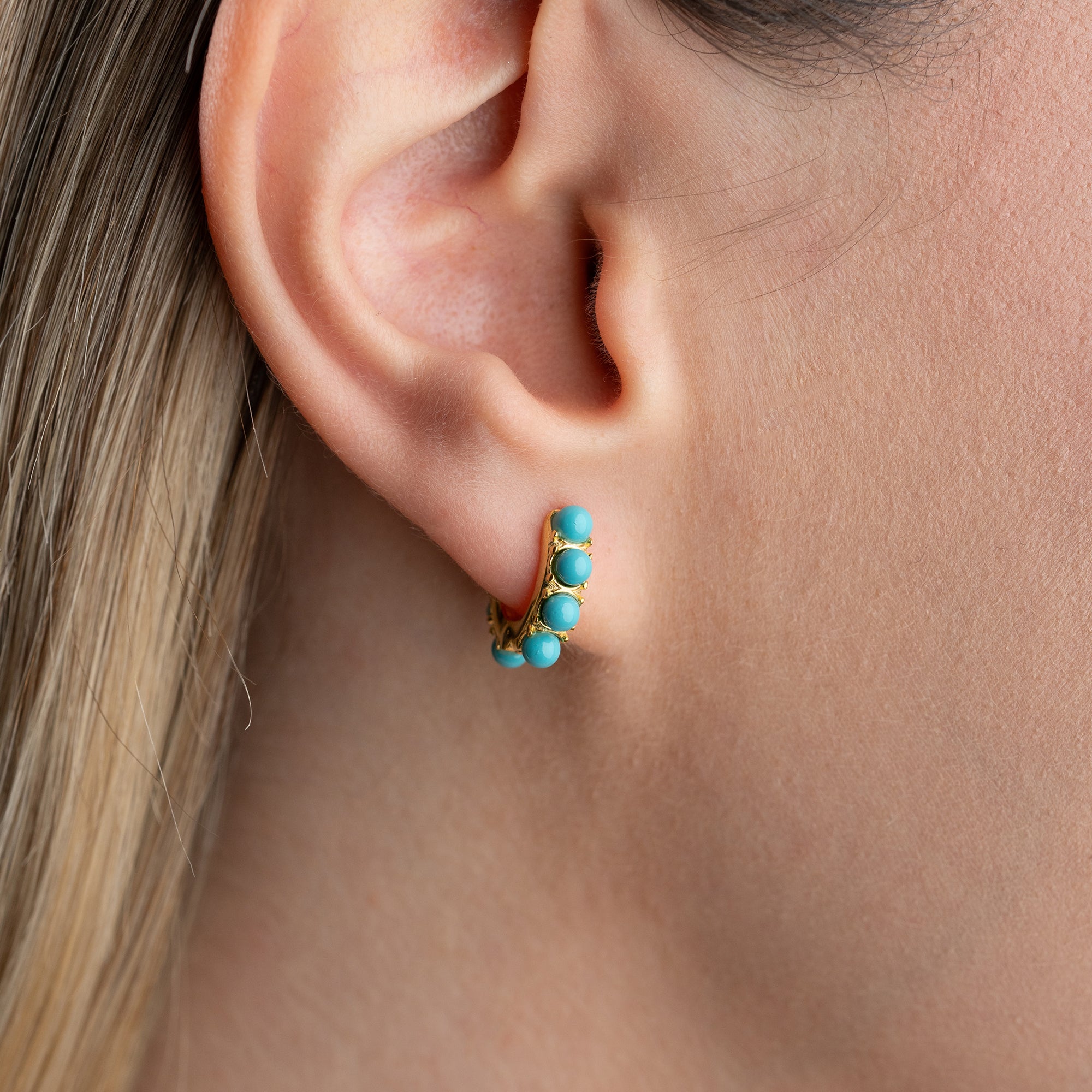 MINIMALISTISCHE BLAUE KUGEL OHRRINGE | 925 SILBER