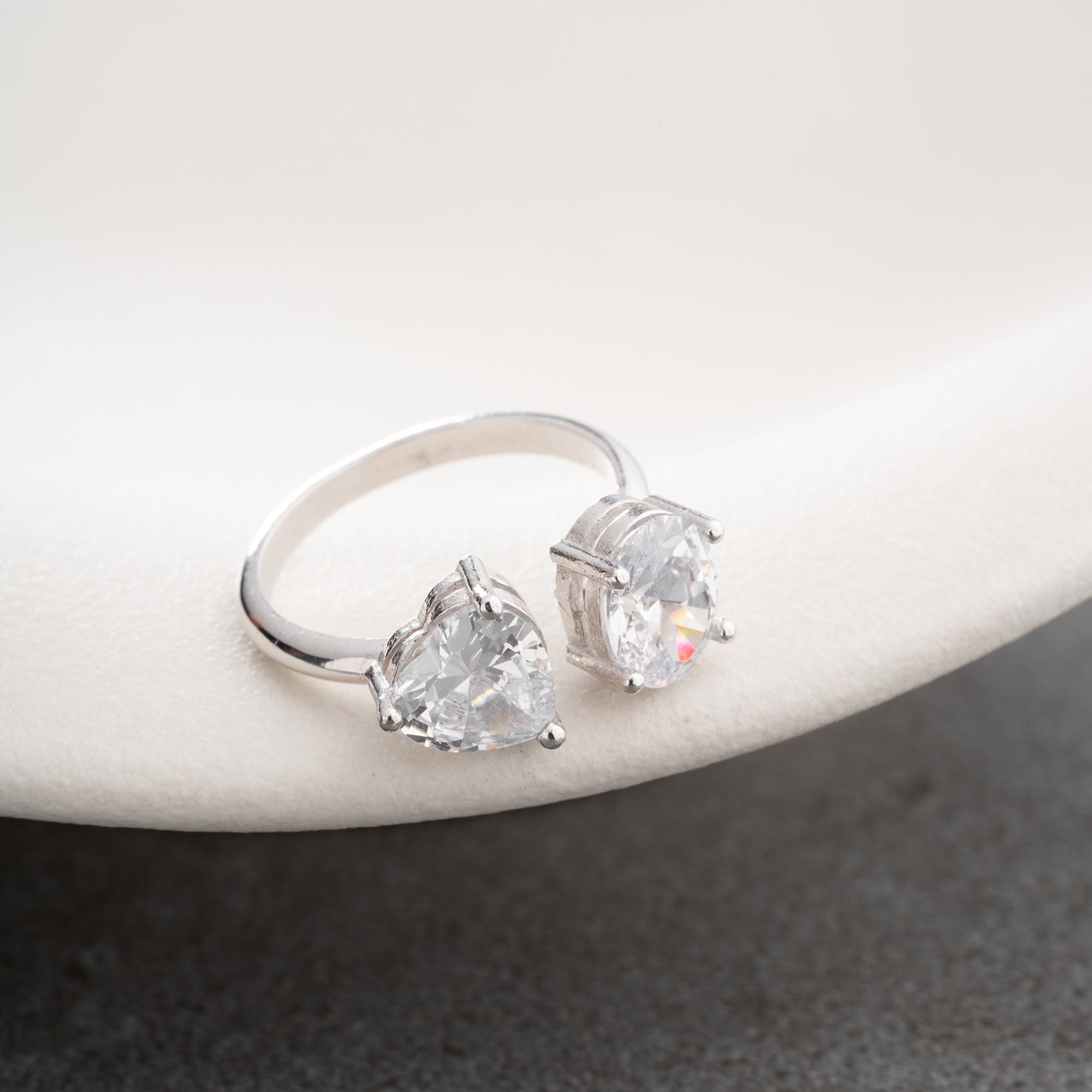 DUO DROP RING | 925 SILVER