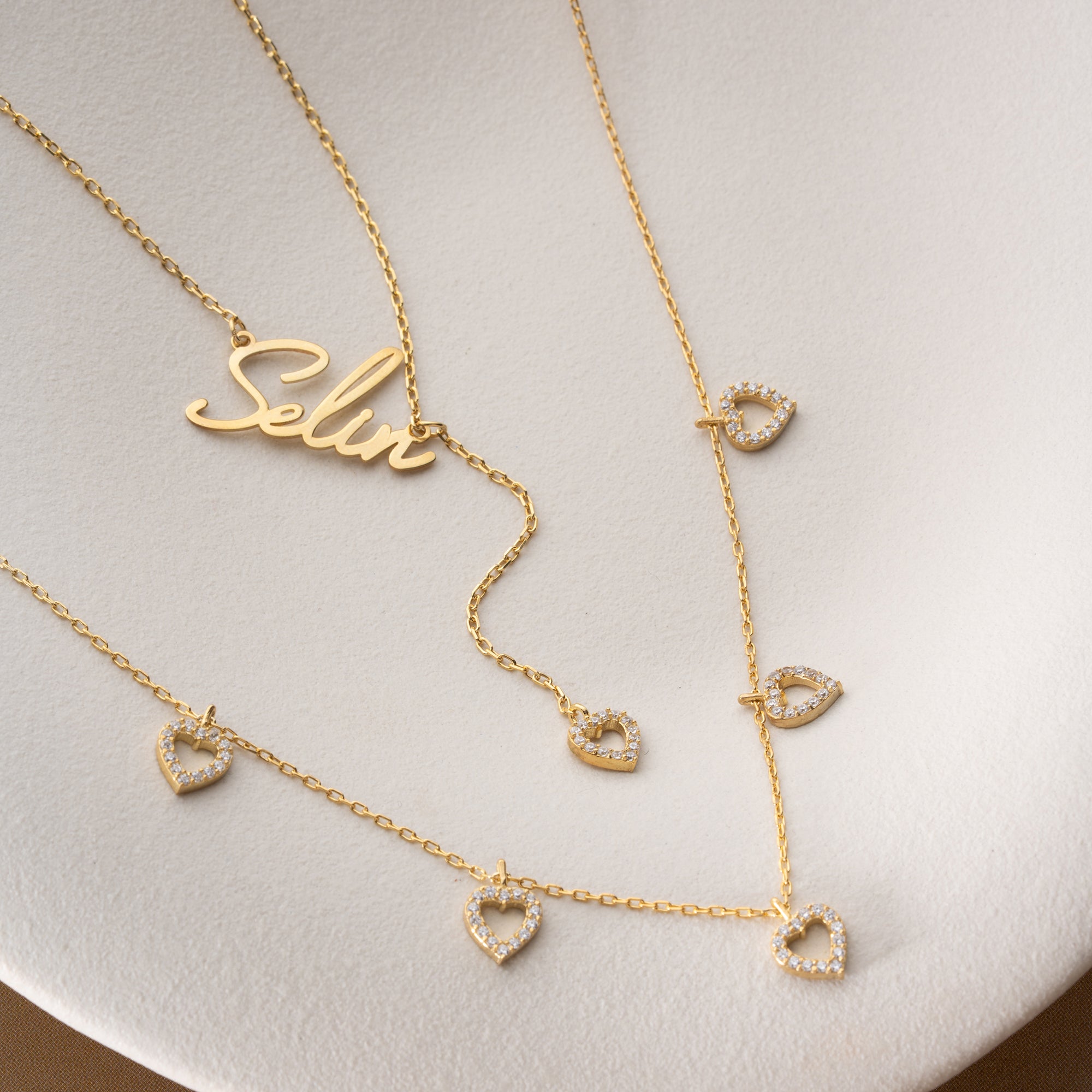 HERZ SET HALSKETTE | 925 SILBER