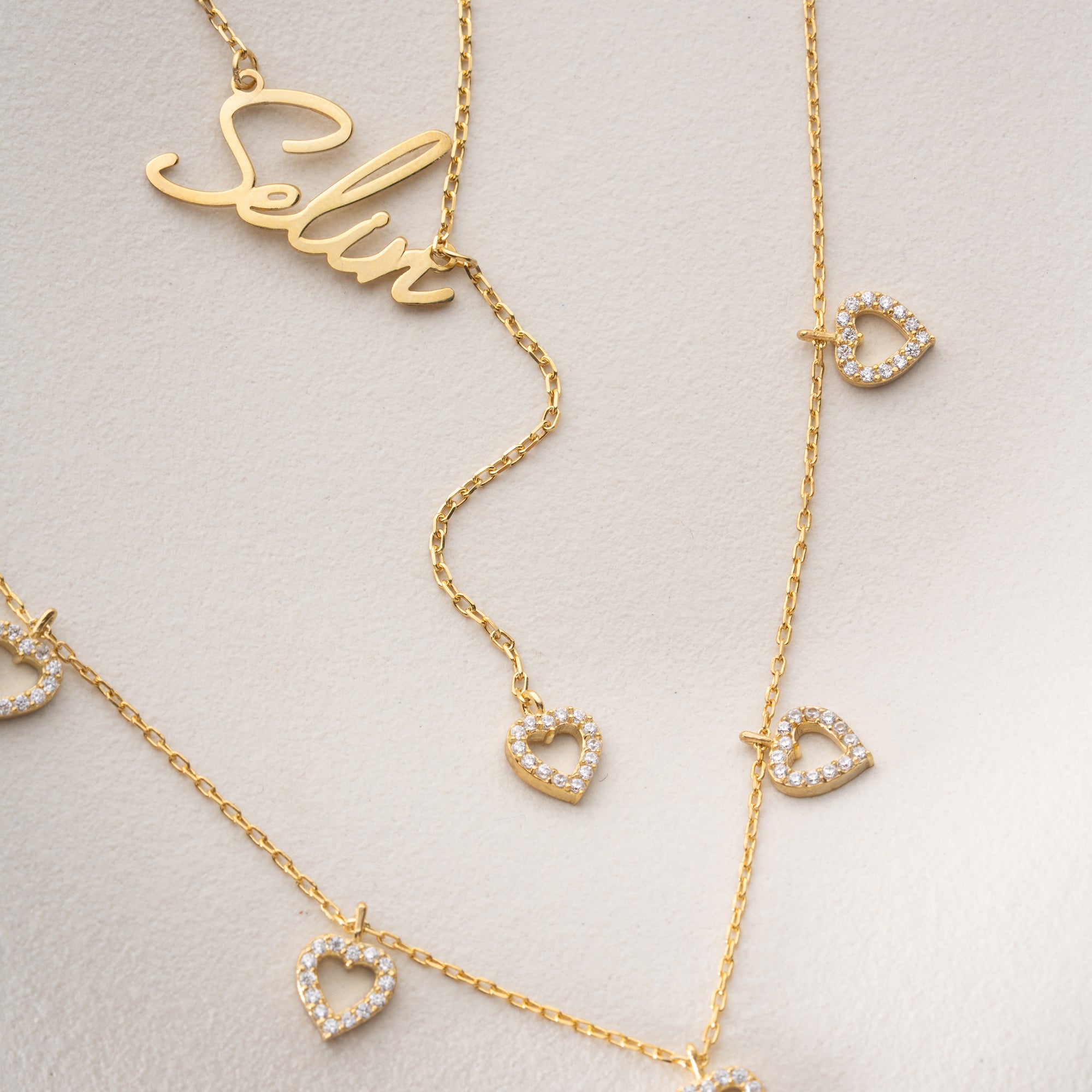 HERZ SET HALSKETTE | 925 SILBER