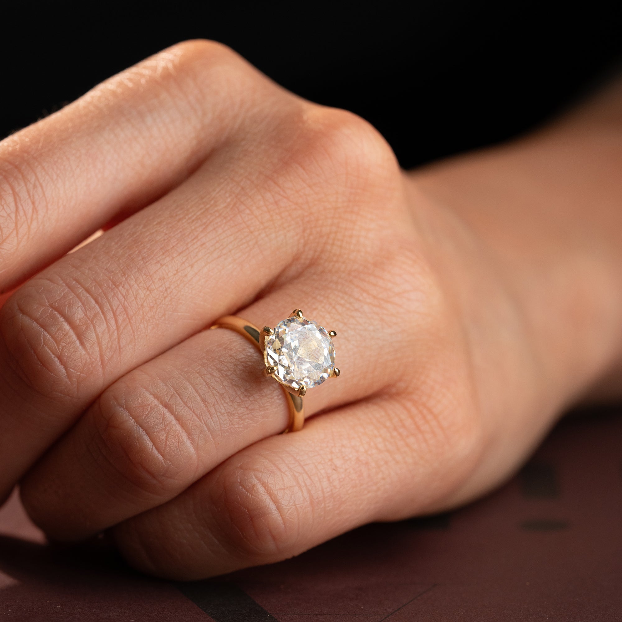 RUNDER STEIN RING | 925 SILBER