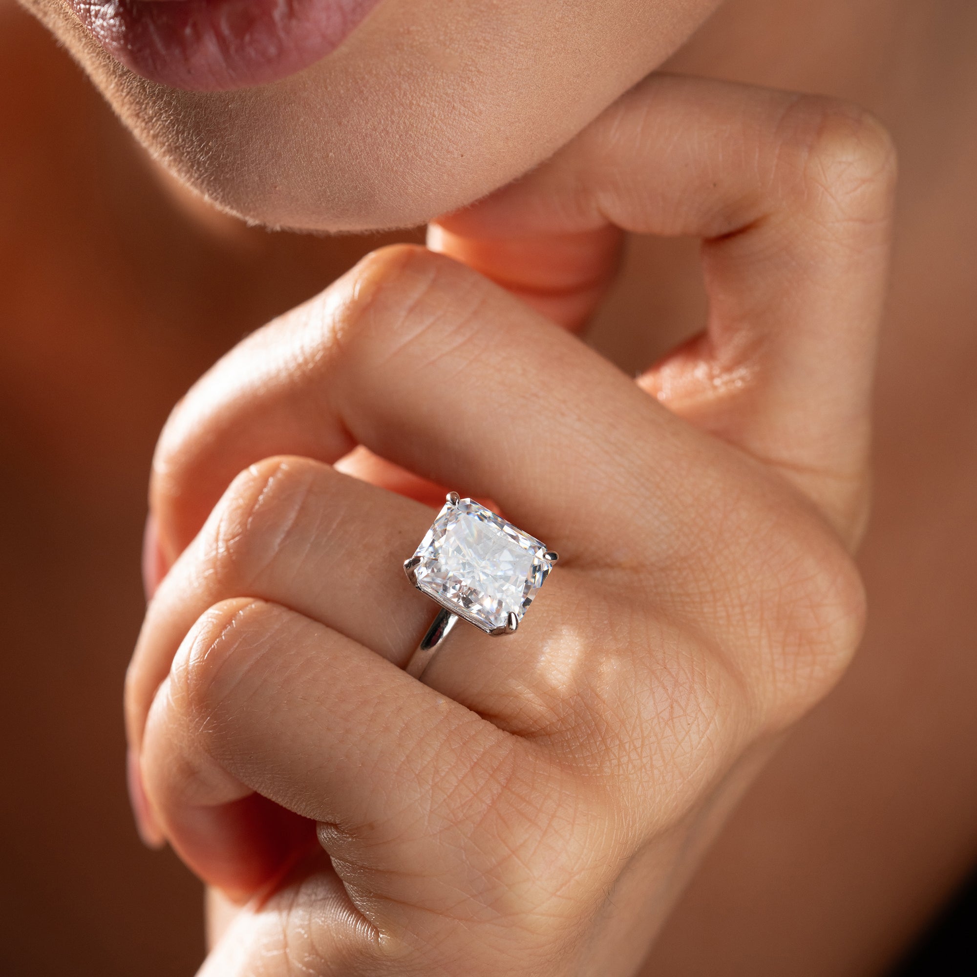 SILBERNER QUADRATISCHER STEIN RING | 925 SILBER