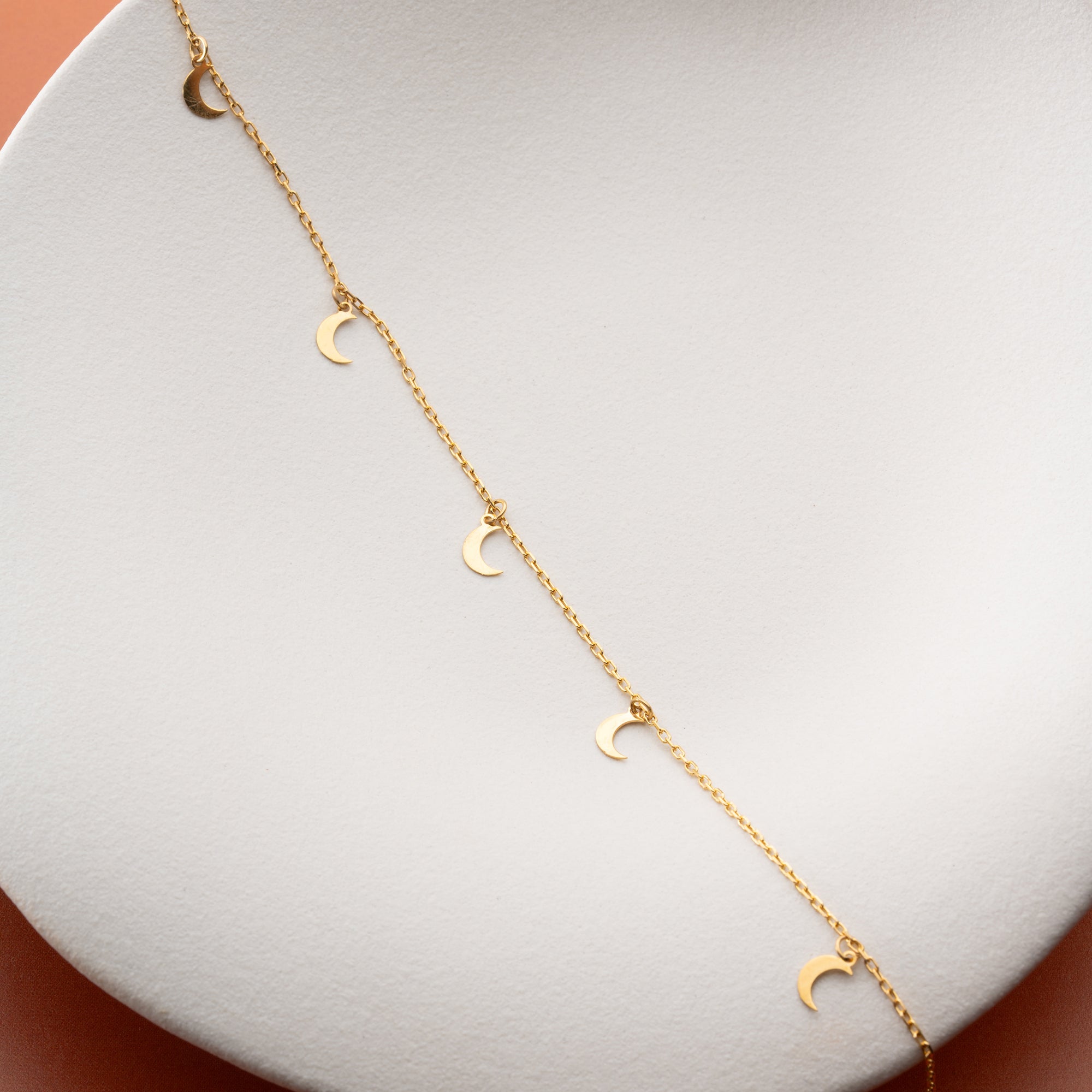 MIT MOND-CHARM FUSSKETTE | 925 SILBER
