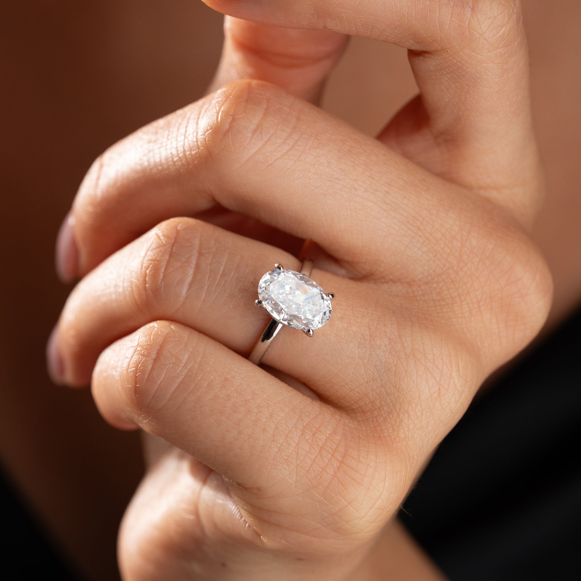 OVALER STEIN RING | 925 SILBER