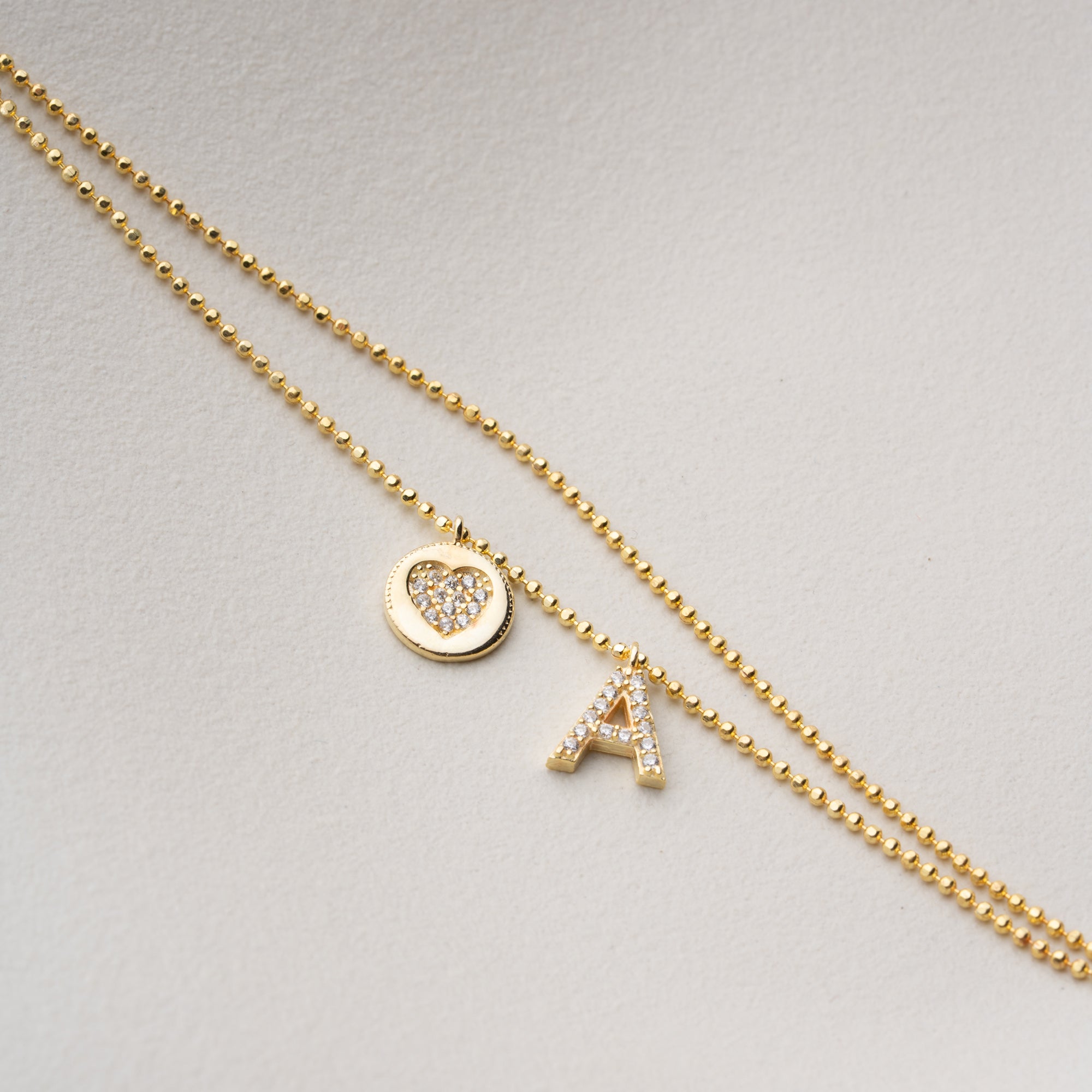 HERZBUCHSTABEN-CHARM FUSSKETTE | 925 SILBER