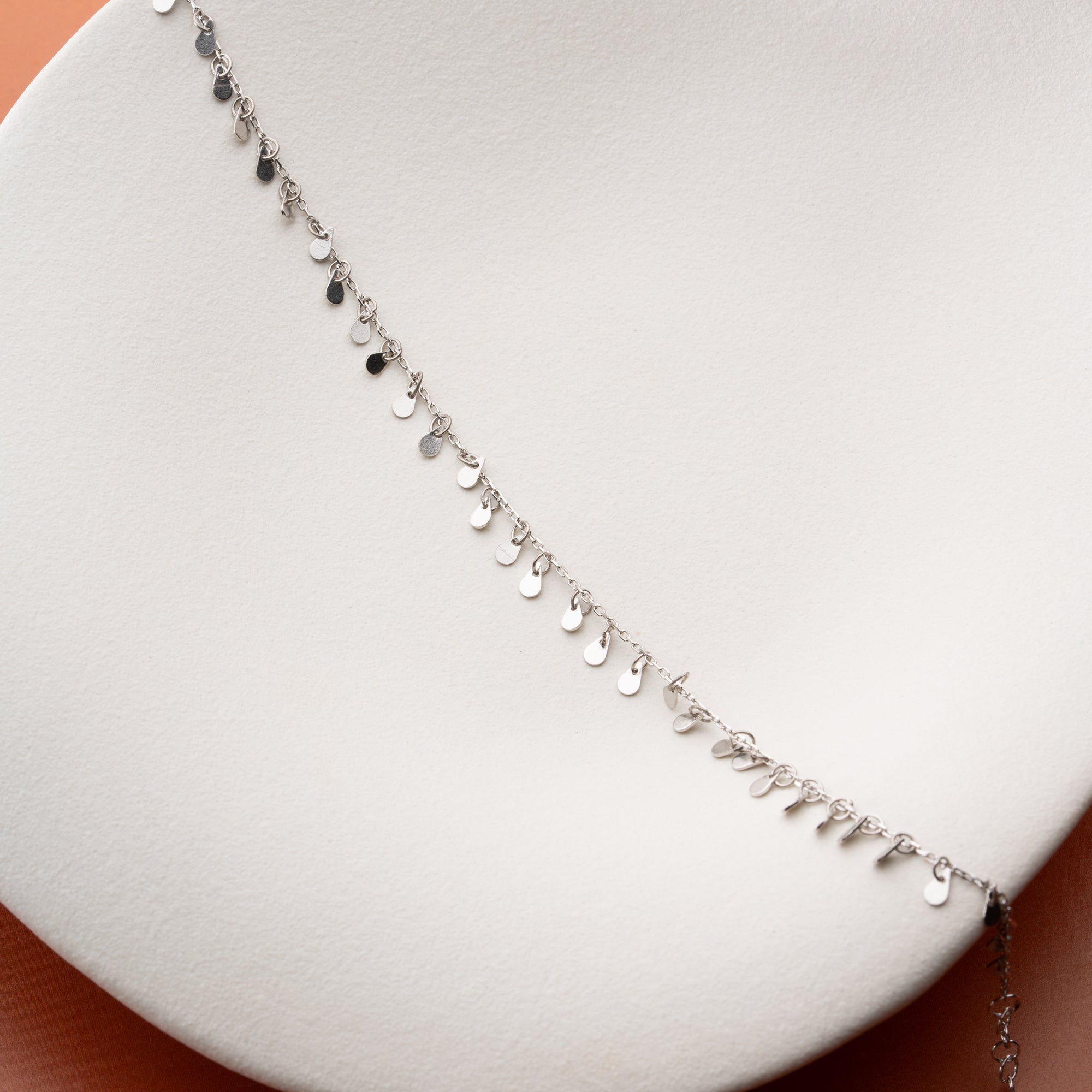 MINI-PAILLETTEN FUSSKETTE | 925 SILBER