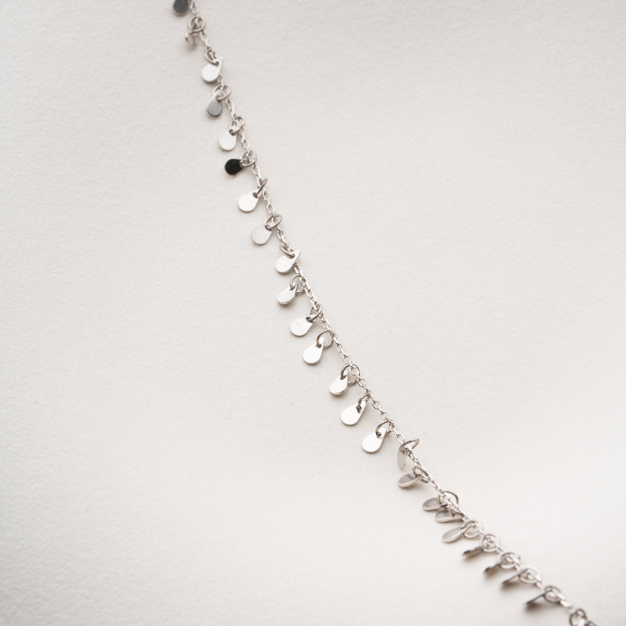 MINI-PAILLETTEN FUSSKETTE | 925 SILBER